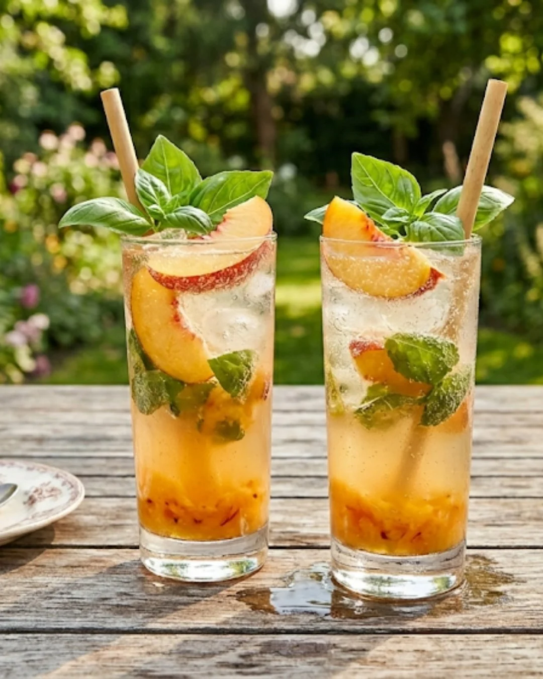 White Tea, Peach &amp; Basil Mocktail