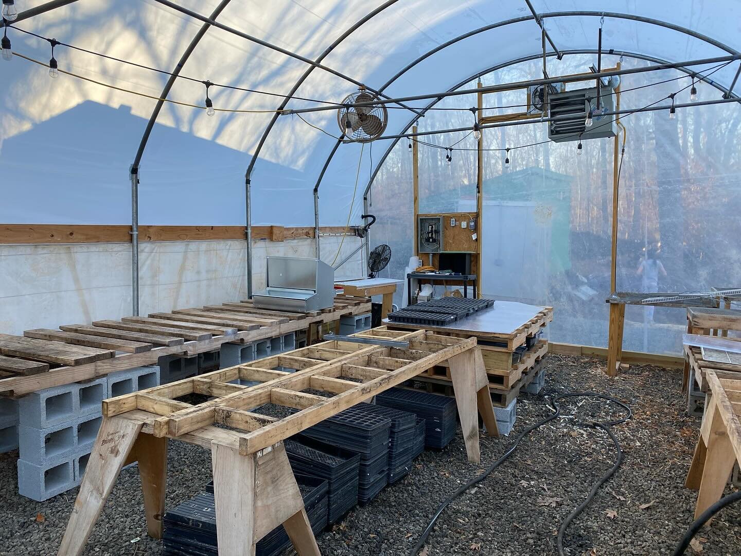 Feeling proud of our very DIY greenhouse one year in and after our first seeding of 2024 this morning. 🥲 Last year I couldn&rsquo;t foresee how cool it would be to invest in this kind of infrastructure and use it for many years to come. I was just c