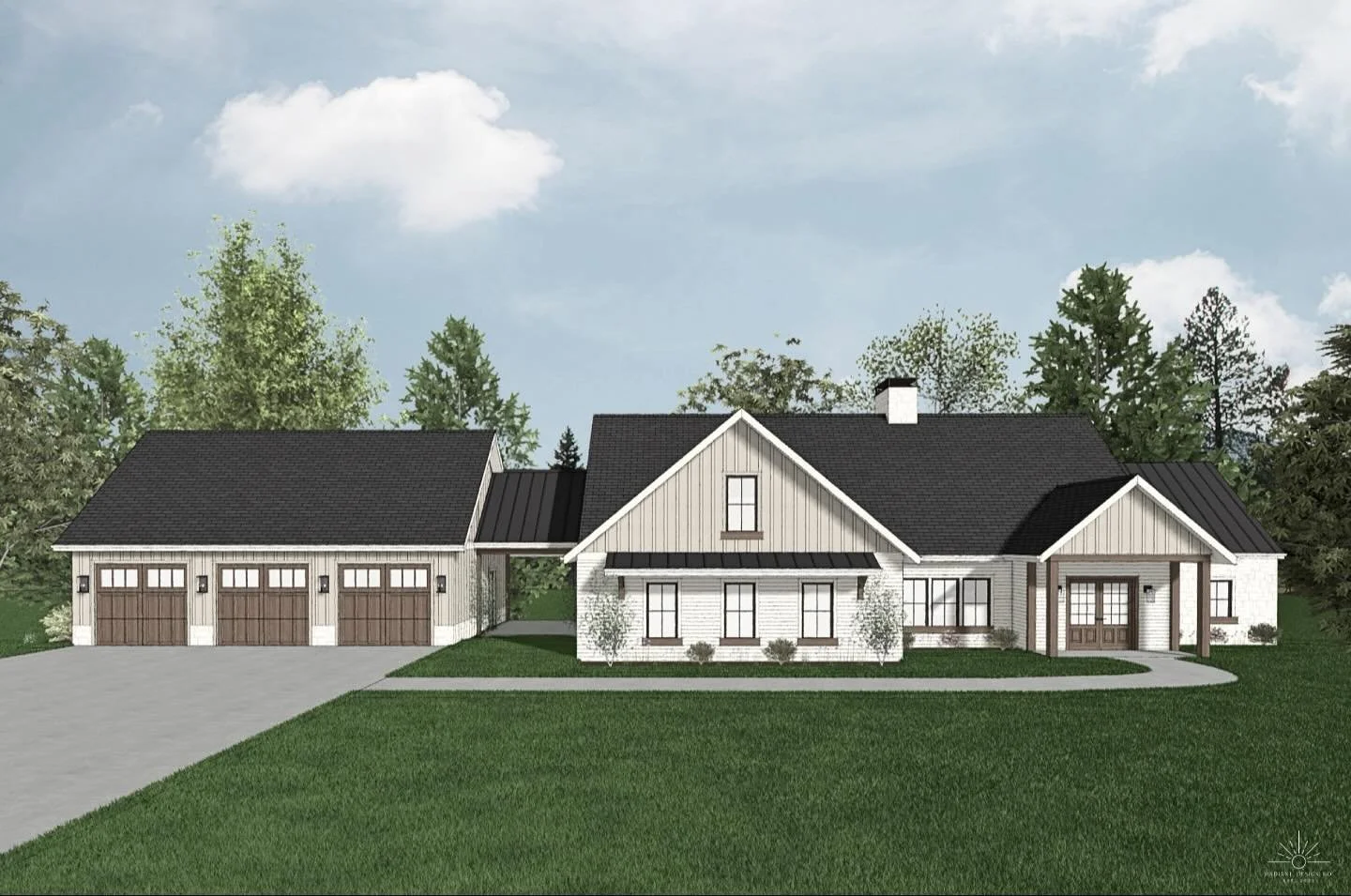 This one was designed from scratch for the sweetest family &mdash; every detail thought through with their lifestyle in mind. From the breezeway to the mixed materials, it&rsquo;s a custom plan made to feel like home from the inside out. So much hear