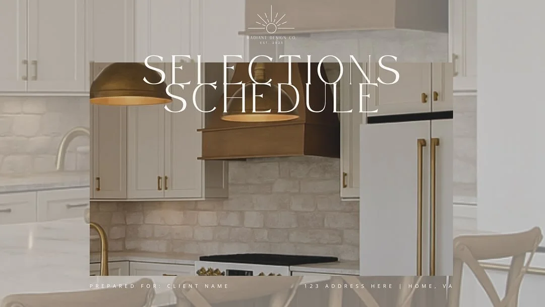 If there&rsquo;s one thing that consistently saves our builders &amp; clients time, stress, and money&mdash;it&rsquo;s having a detailed selections schedule before the project starts.
 When you know exactly what materials are going where&mdash;and wh