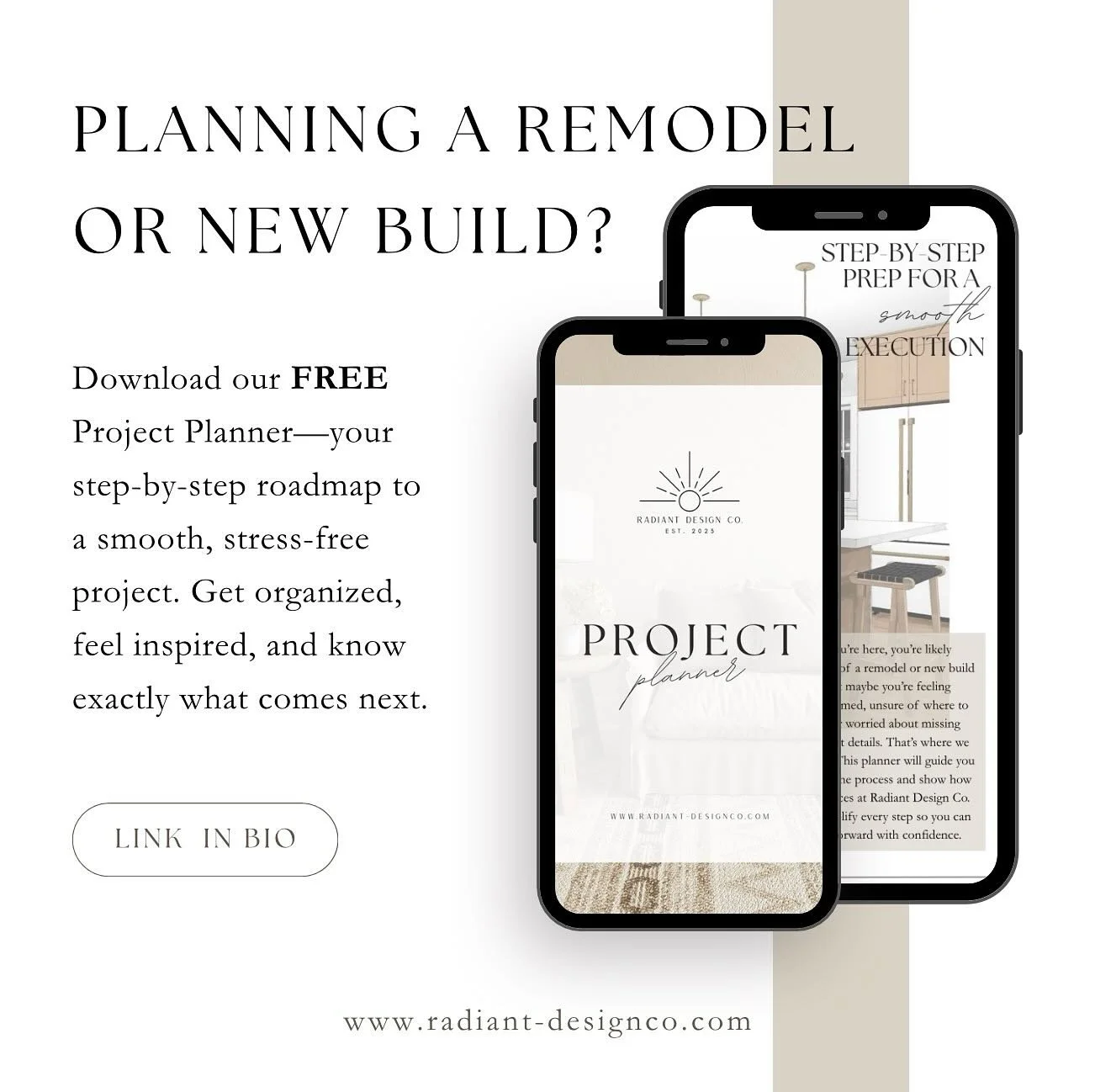Feeling excited to start your project&hellip;but also a little 😵&zwj;💫 on where to begin?

Our 𝐅𝐑𝐄𝐄 Project Planning Guide walks you through the step-by-step process so you can feel prepared, organized, and actually excited to bring your dream 