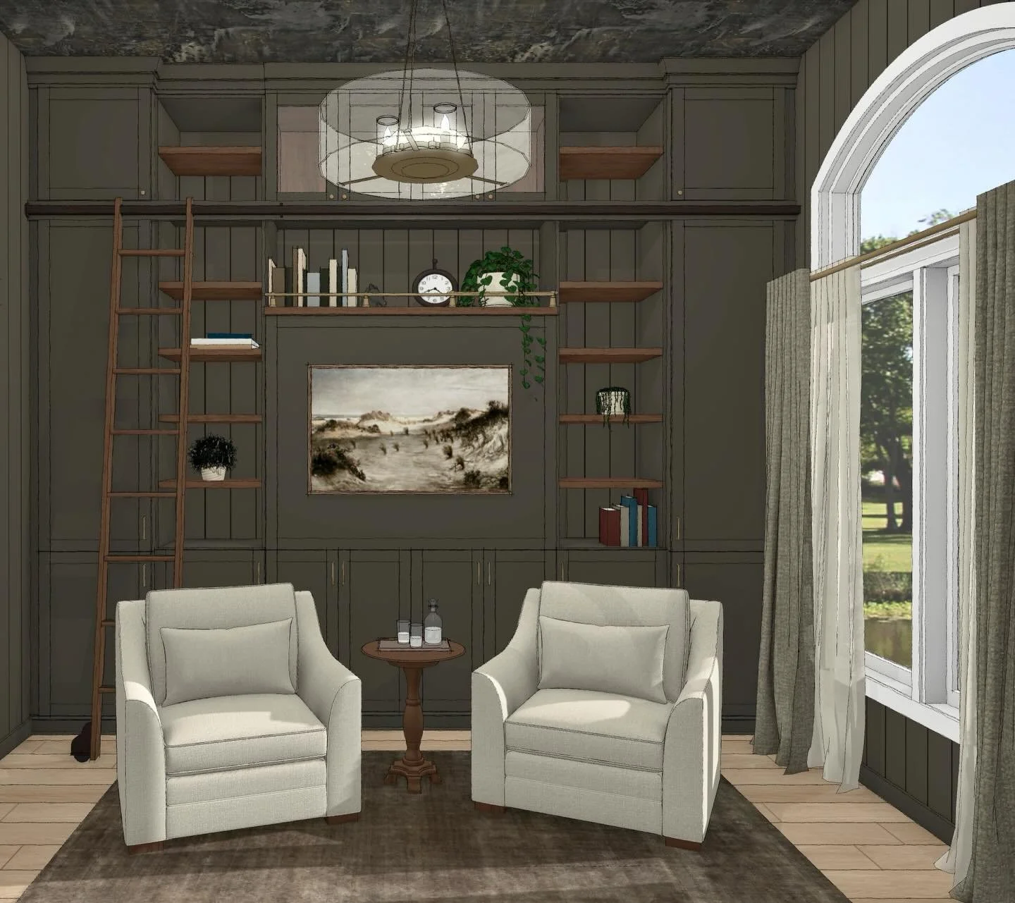 Betcha didn&rsquo;t see the murphy bed hiding in the cabinetry 🤭 Cozy, sophisticated office by day&mdash;guest bedroom by night. We love a dual-purpose room and maximizing functionality wherever possible. A little design magic never hurt anyone ✨