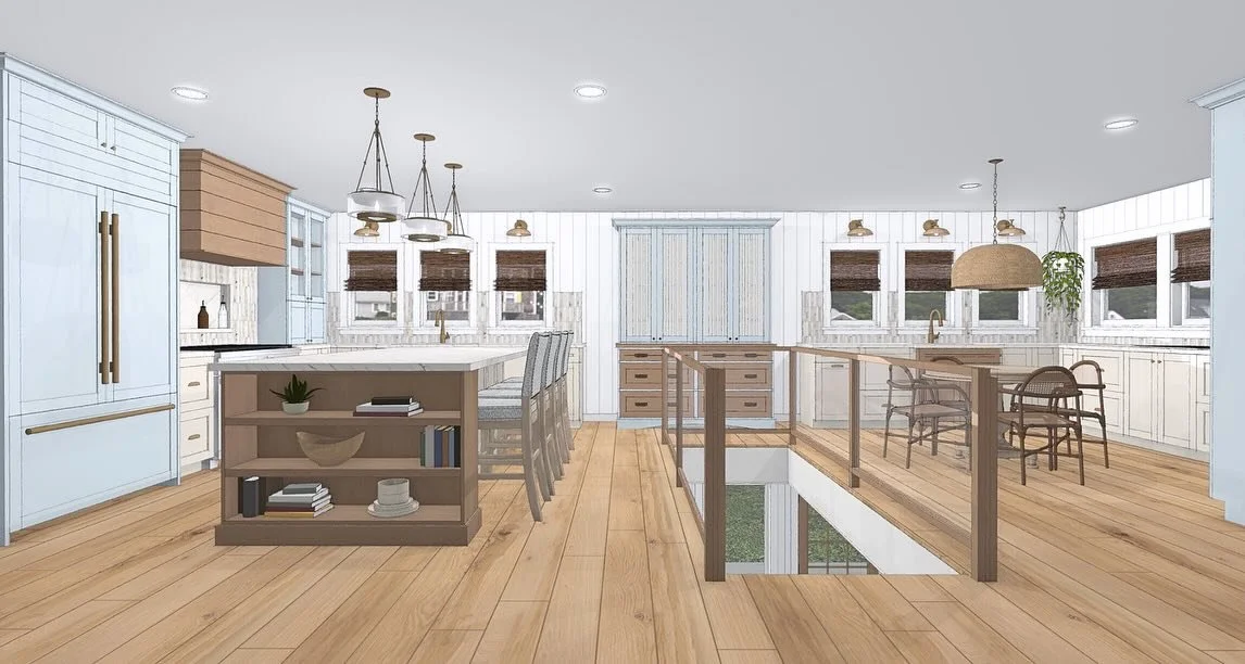 proof that most things (like people) get better with salt air + sunshine 🌞 we&rsquo;ll admit&mdash;this one felt more like a vacation than a project.

this remodel includes taking down the walls that enclose the staircase to replace them with glass 