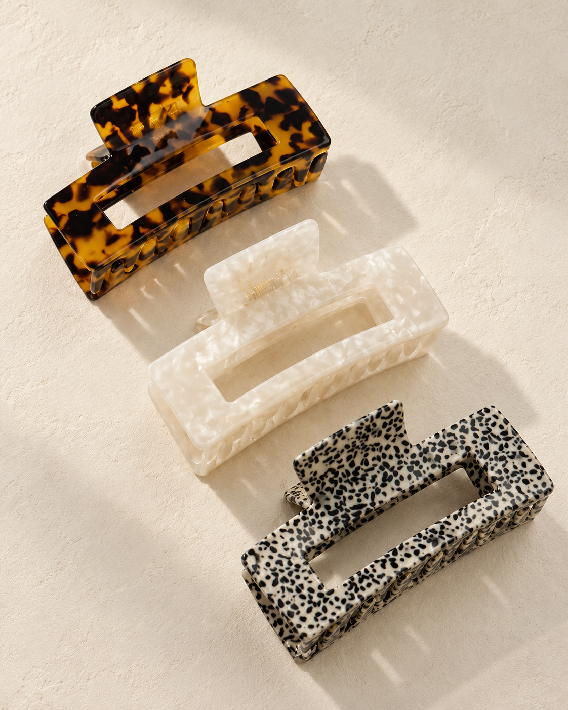 Patterned Acetate Hair Claw Clip Large