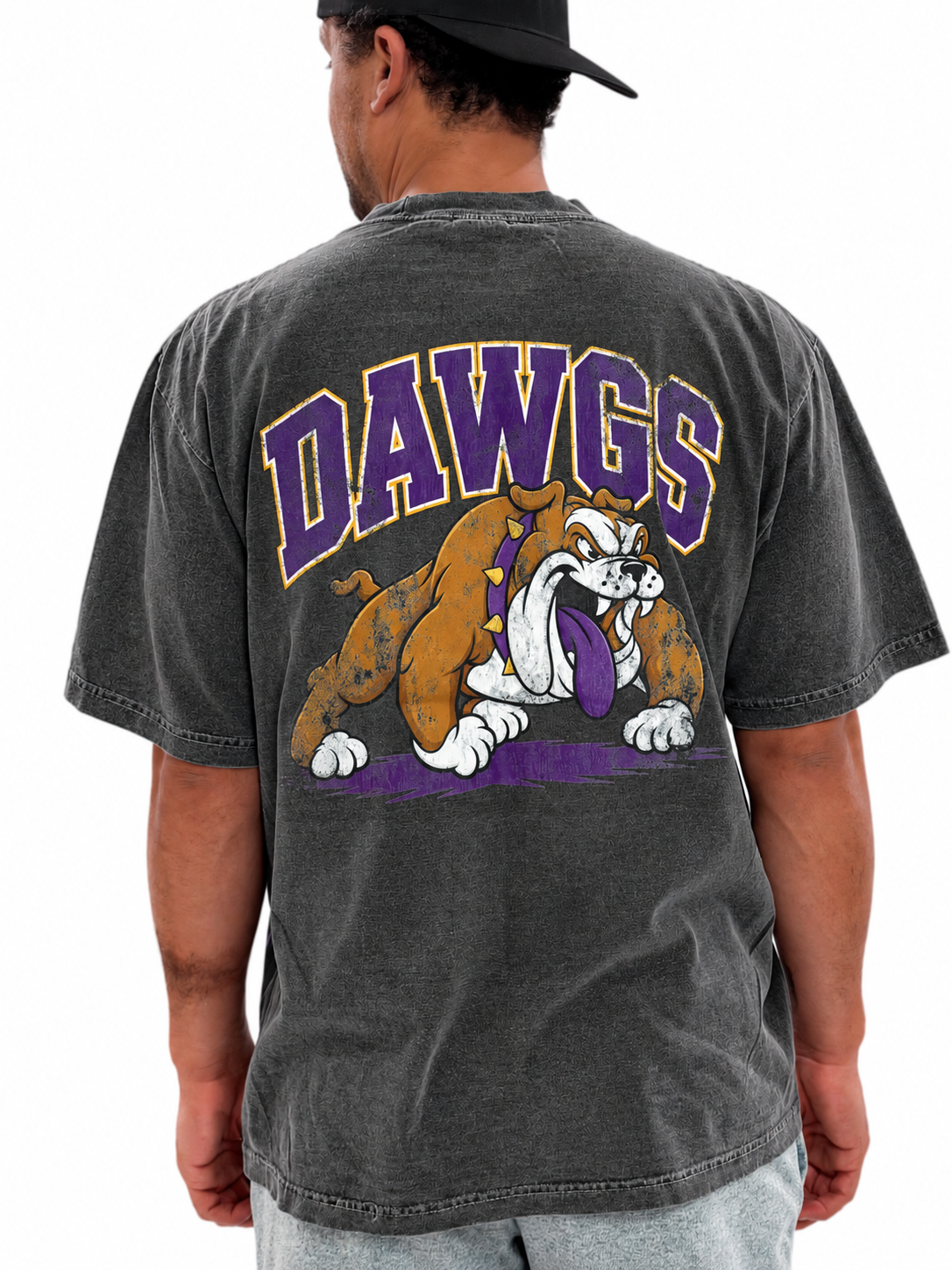 Washed Charcoal "BC Dawgs" Double-Sided Mascot Tee