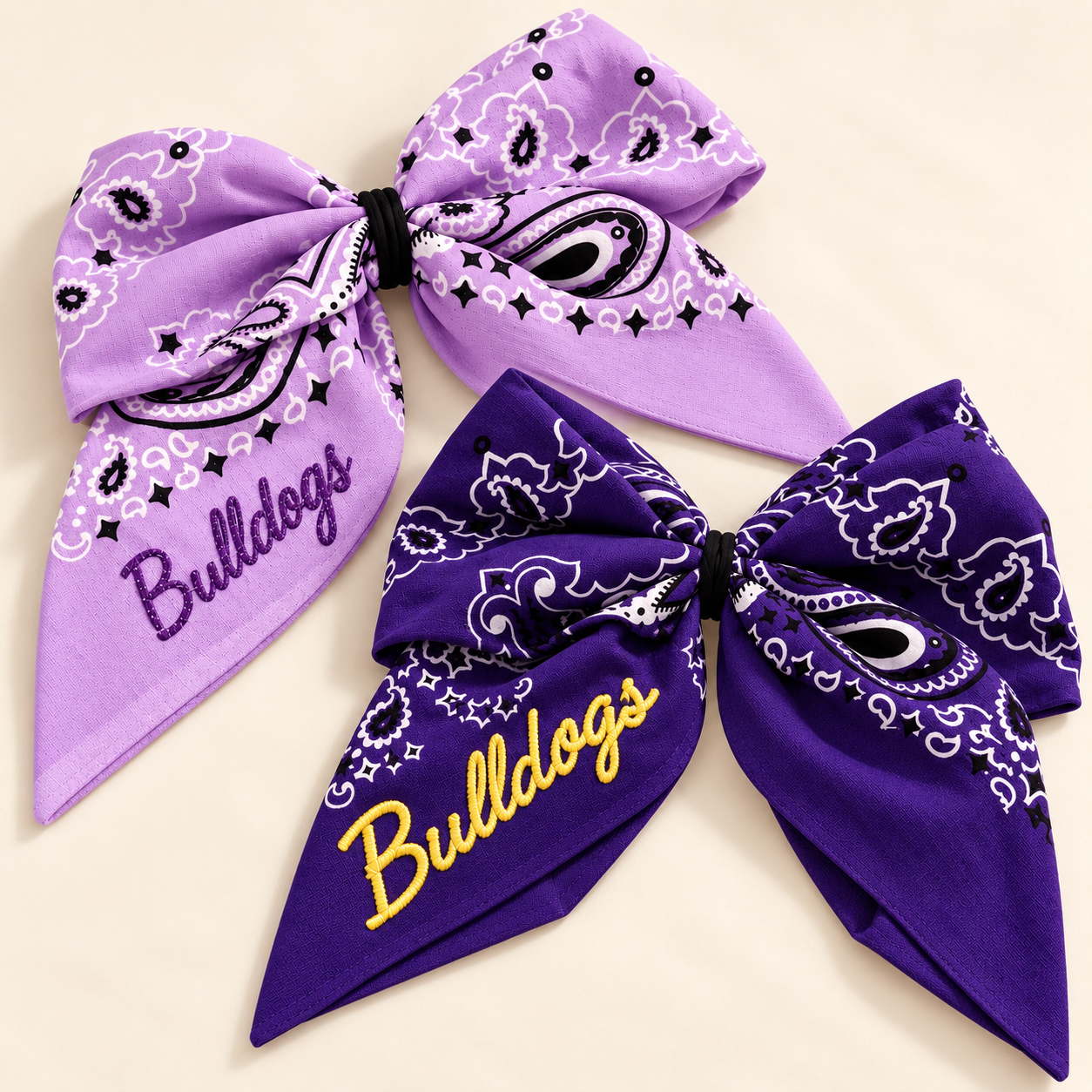 The Oversized Paisley Bandana "Bulldogs" Hair Clip