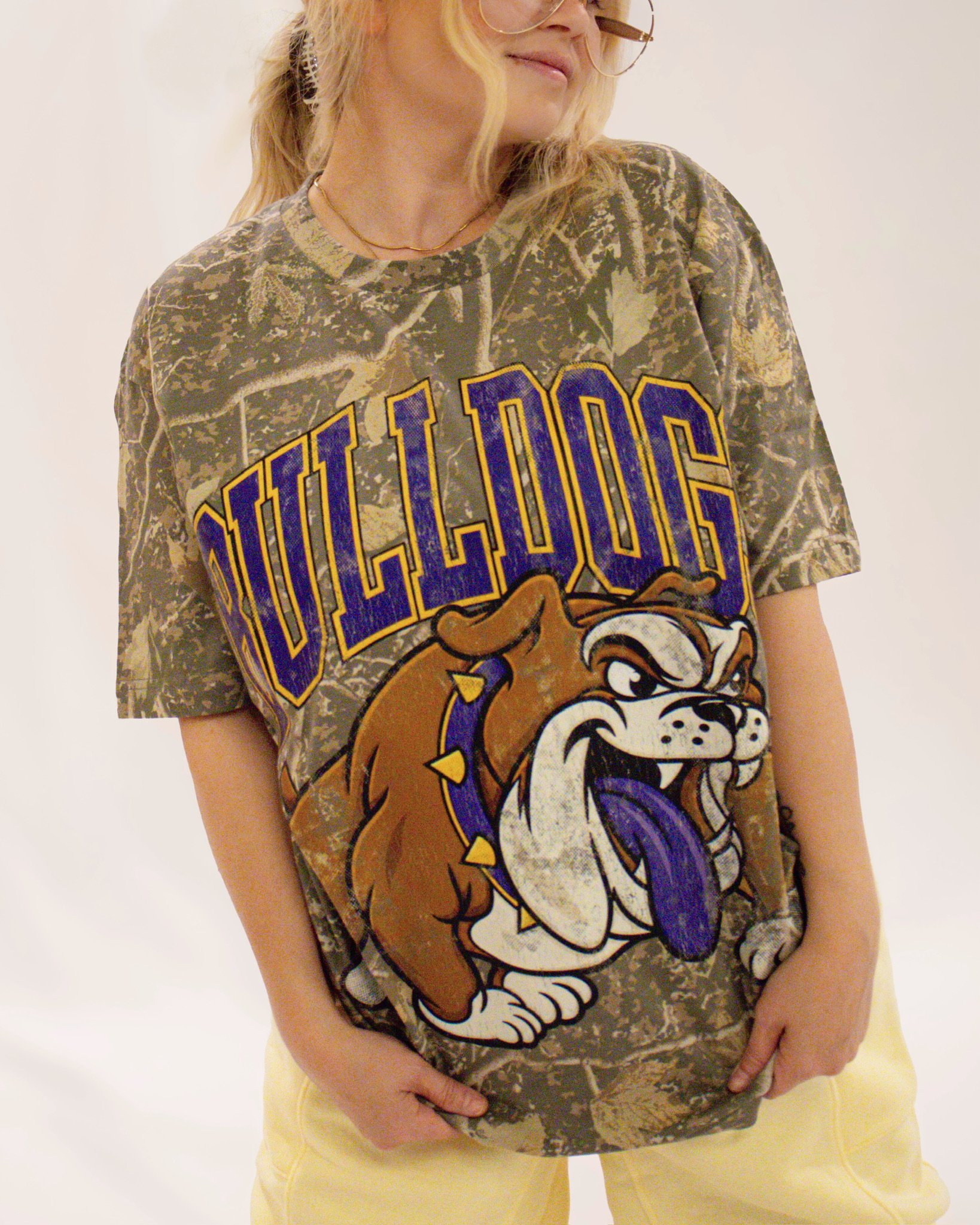 Camo "Retro Mascot" Oversized Graphic Tee