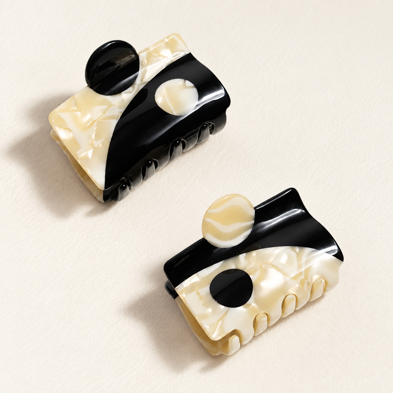 Yin Yang Acetate Hair Claw Clips
