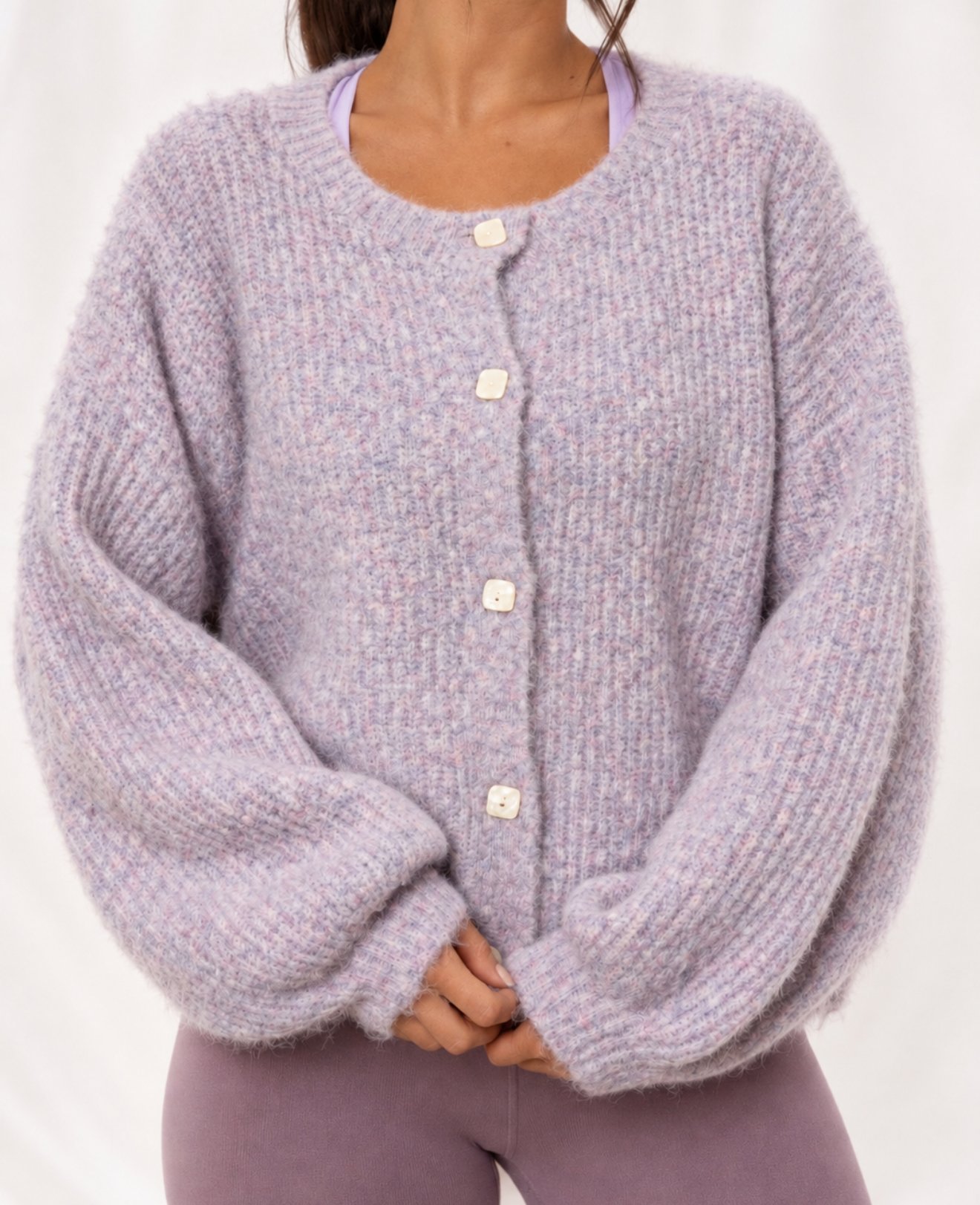 The Lavender Haze Balloon Sleeve Cardigan