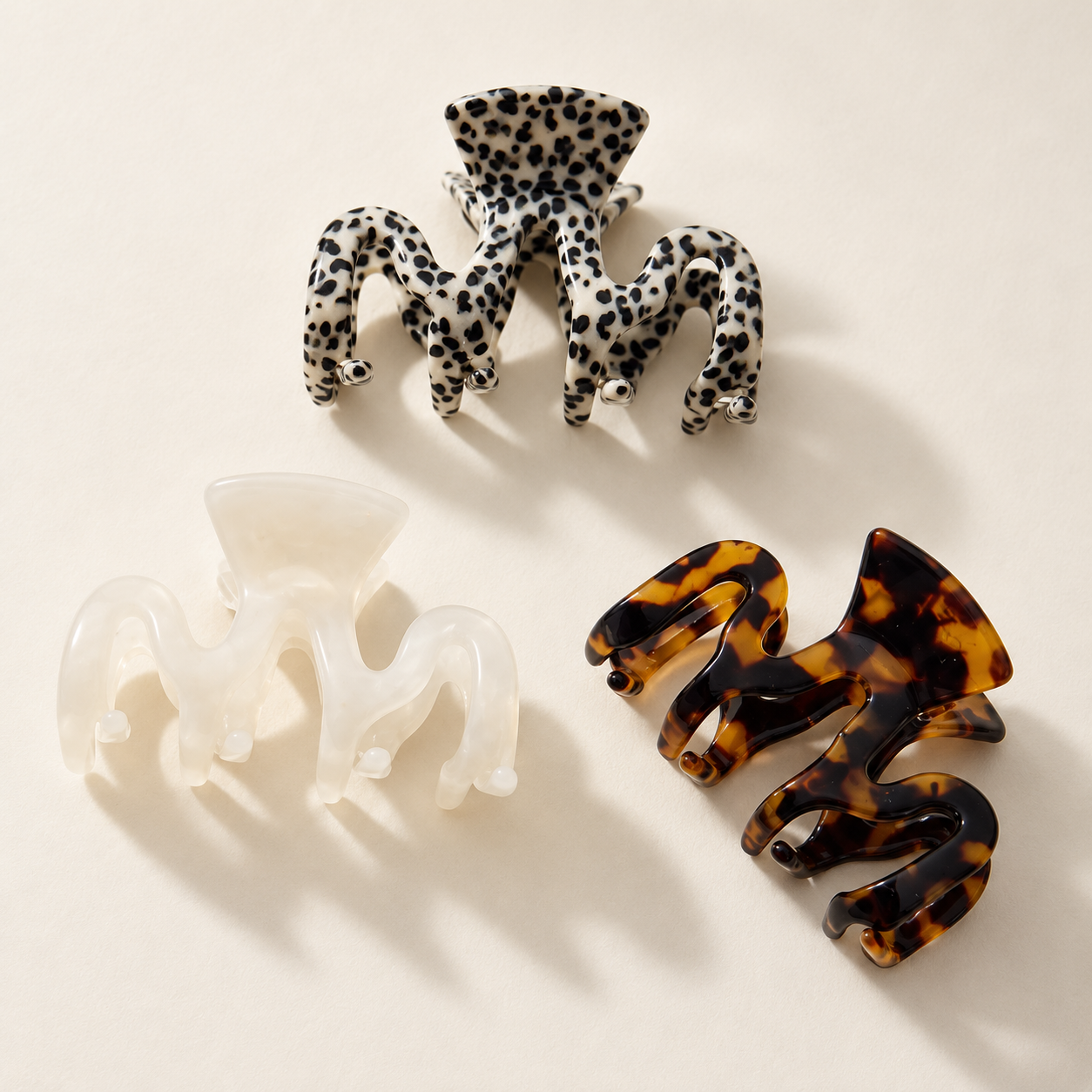 Patterned Acetate Hair Claw Clip Small