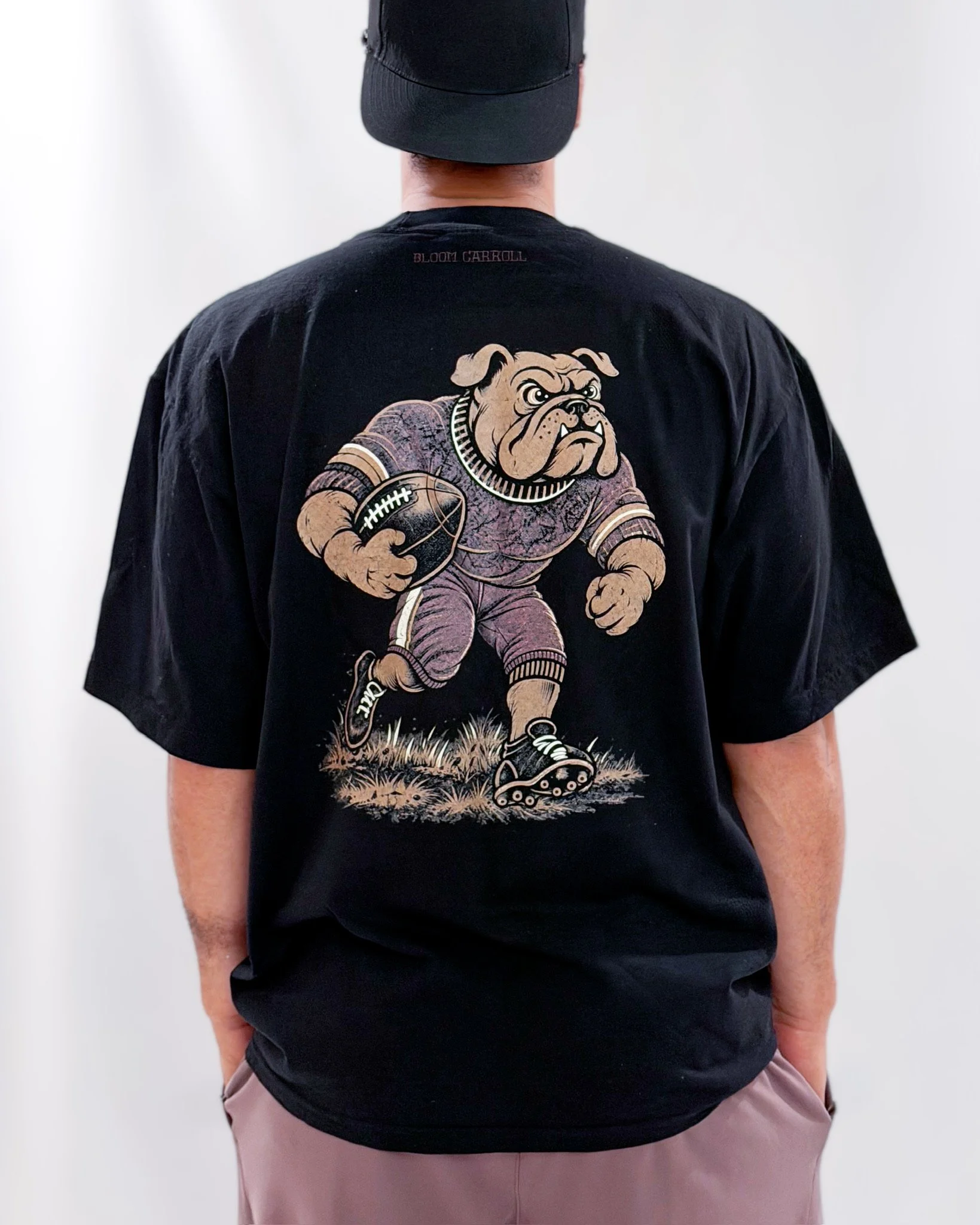 The Vintage Black "Bloom-Carroll" Football Tee