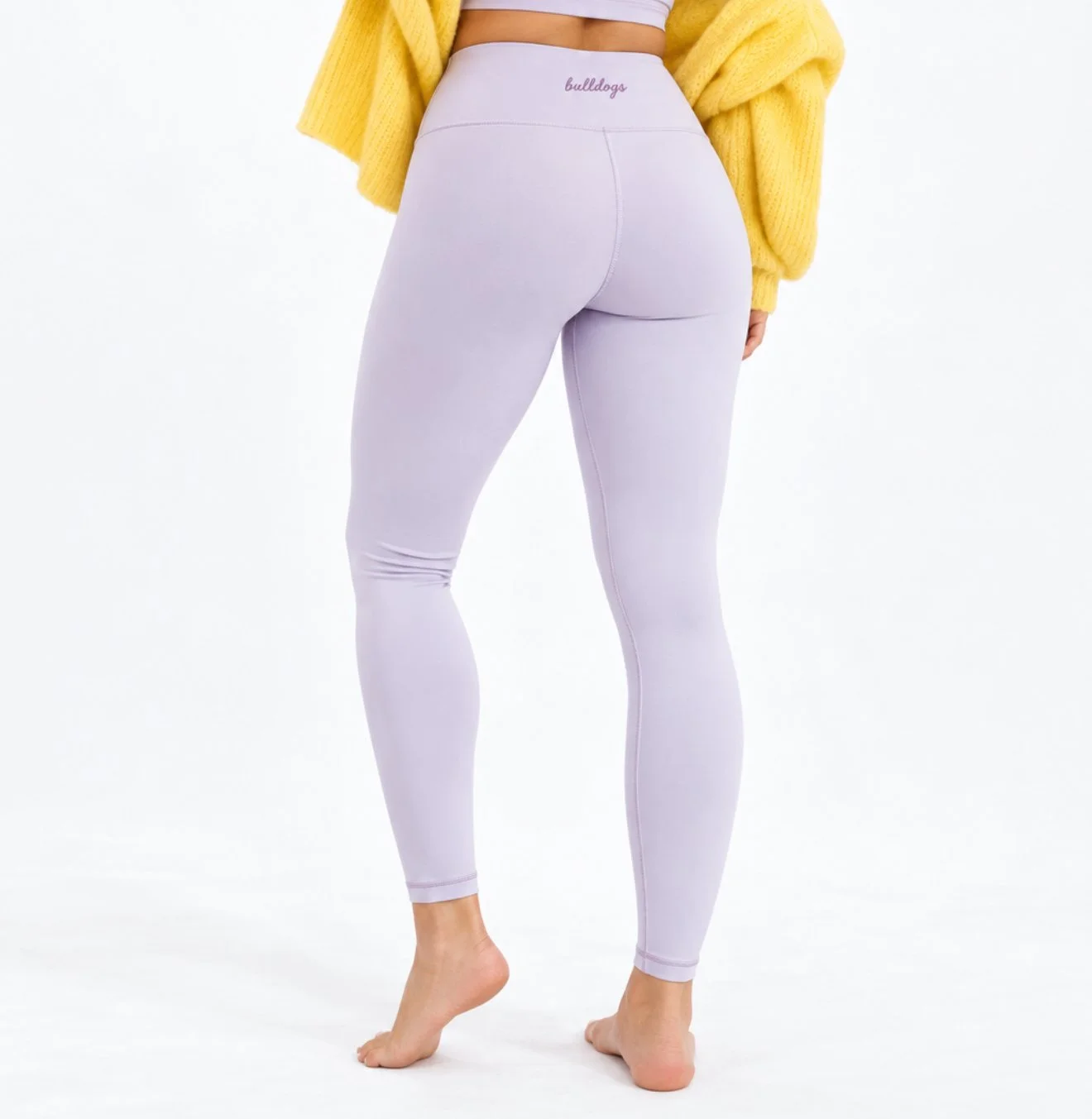 Lavender Sculpting Embroidered "Bulldogs" High-Rise Game Day Leggings