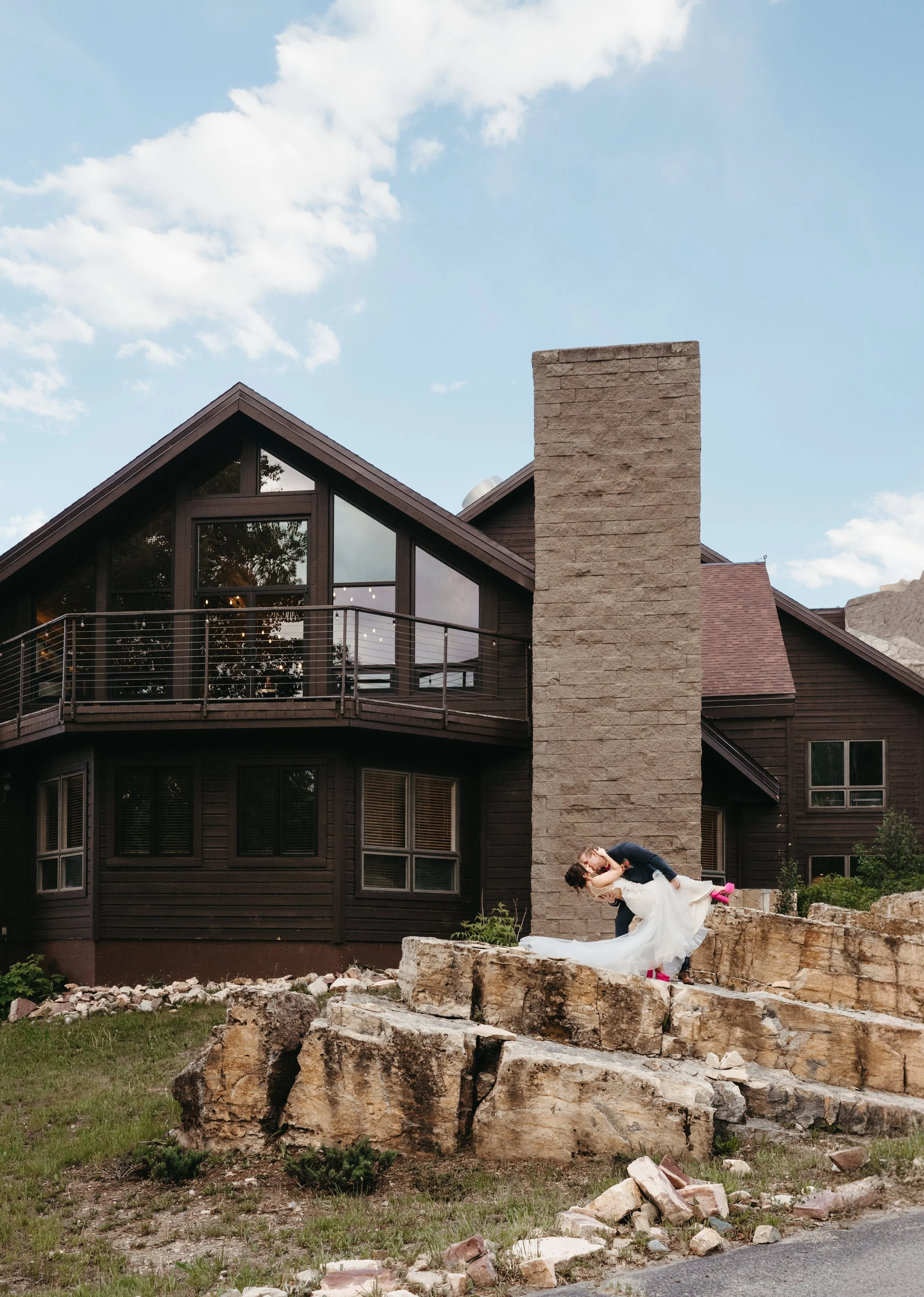 Couple Kissing at The Black Diamond Lodge