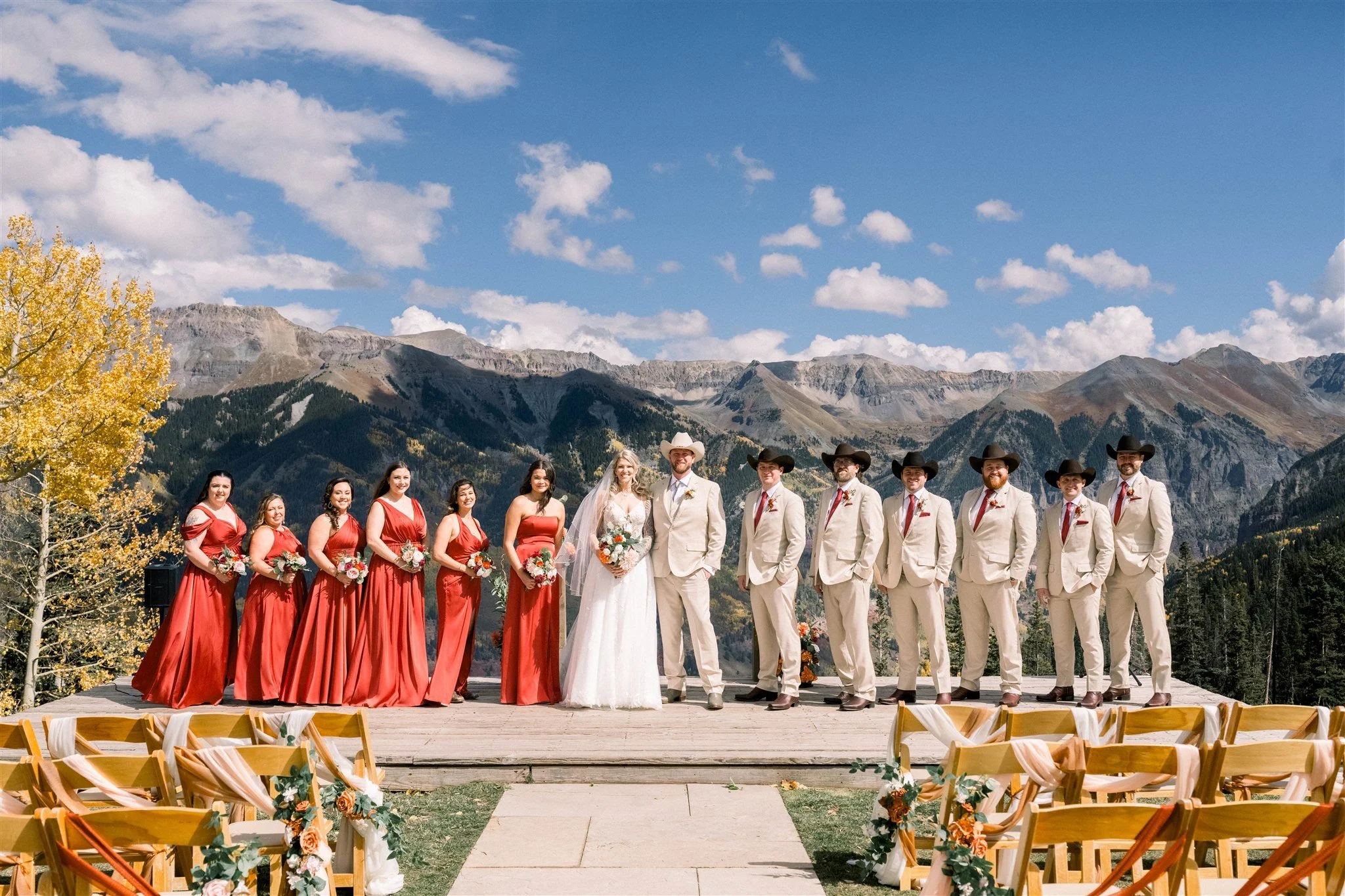 Bridal Party at San Sophia Overlook in Telluride
