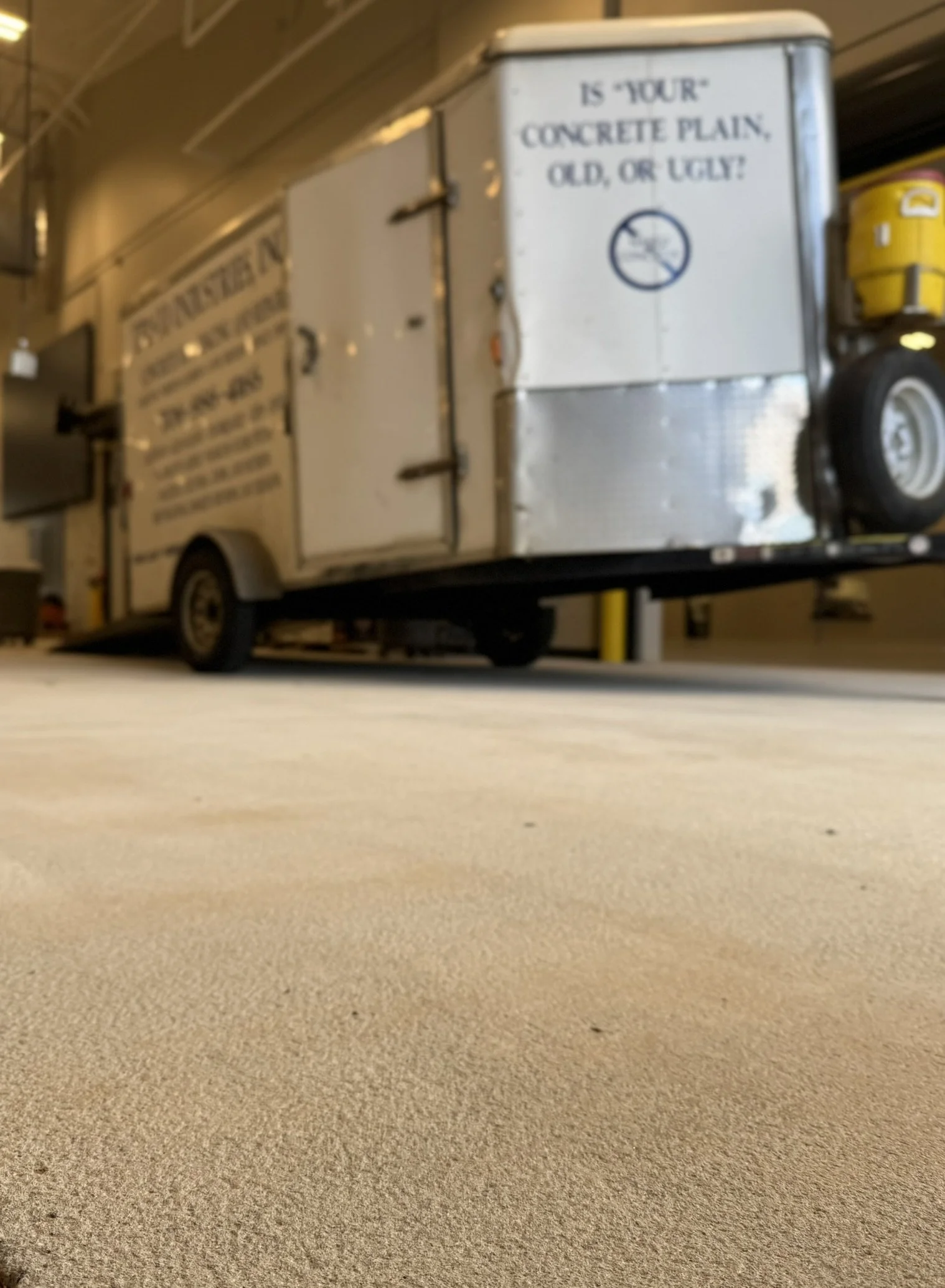 Madison County Ag Center in Danielsville, Georgia. Close-up of heavily textured concrete in livestock holding pen area