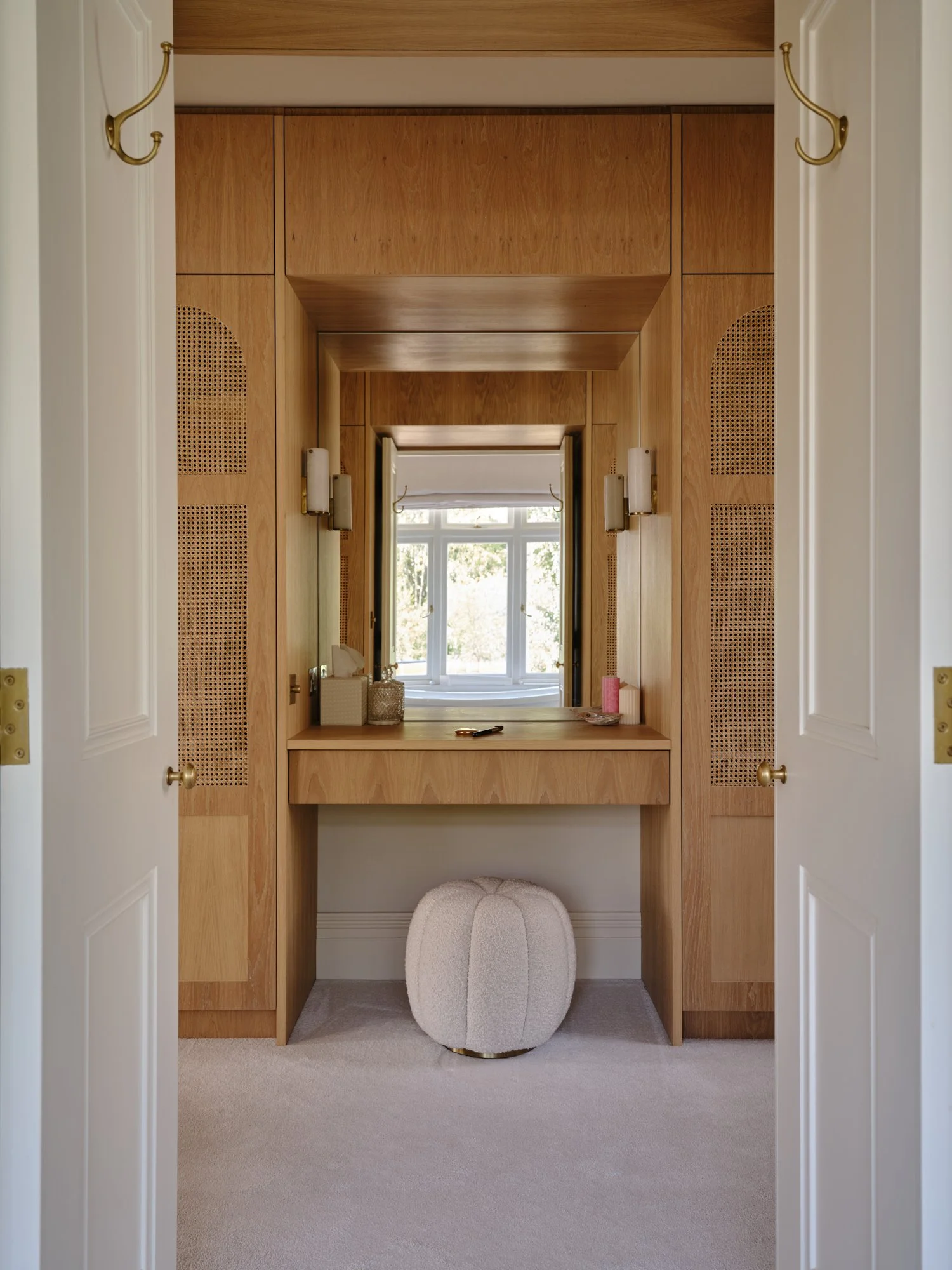 Oak dressing table and mirror in the master suite, Cromwell Road, Teddington