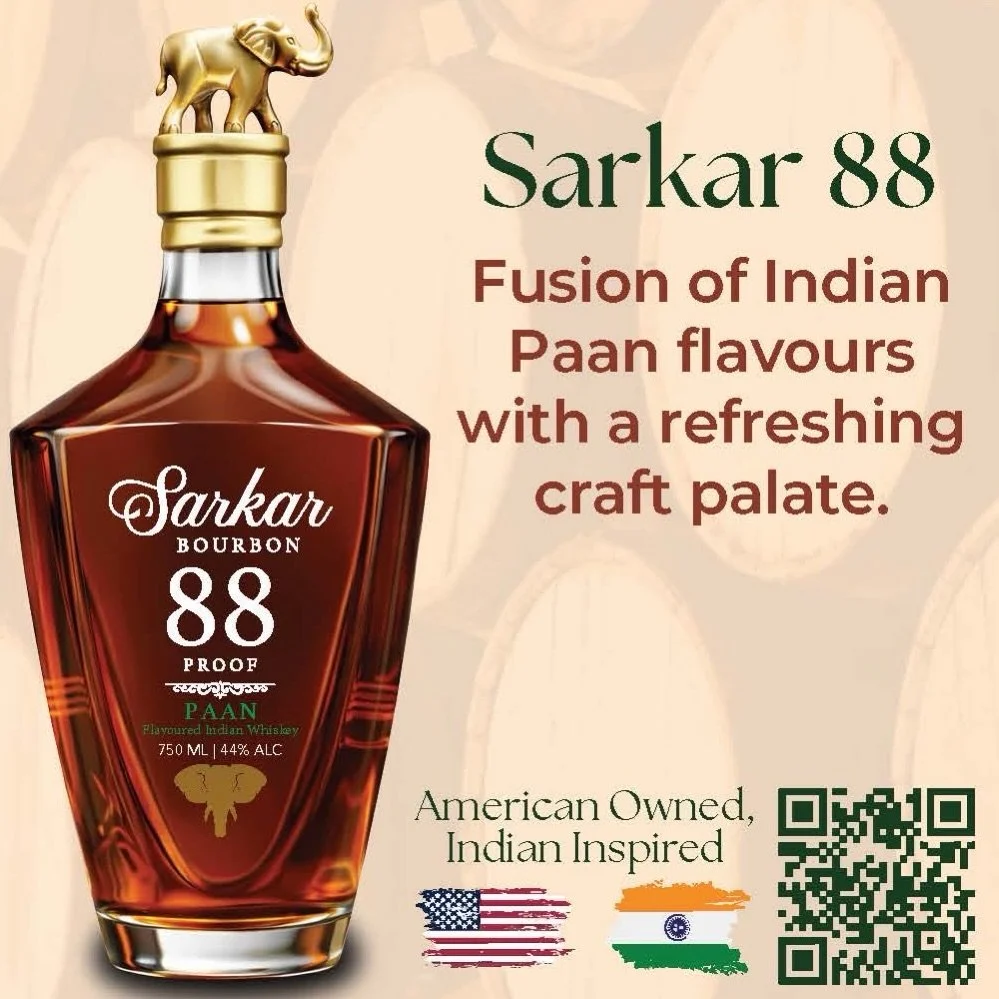 Meet Sarkar 88 &mdash; Paan. 🍃
Rosemary, cardamom, betel leaf, mint, fused into a 44% ABV Indian flavored whiskey unlike anything else on the shelf.
A sip of home, reimagined.
#Paan #IndianWhiskey #SarkarBourbon #FlavoredWhiskey #tasteofindia