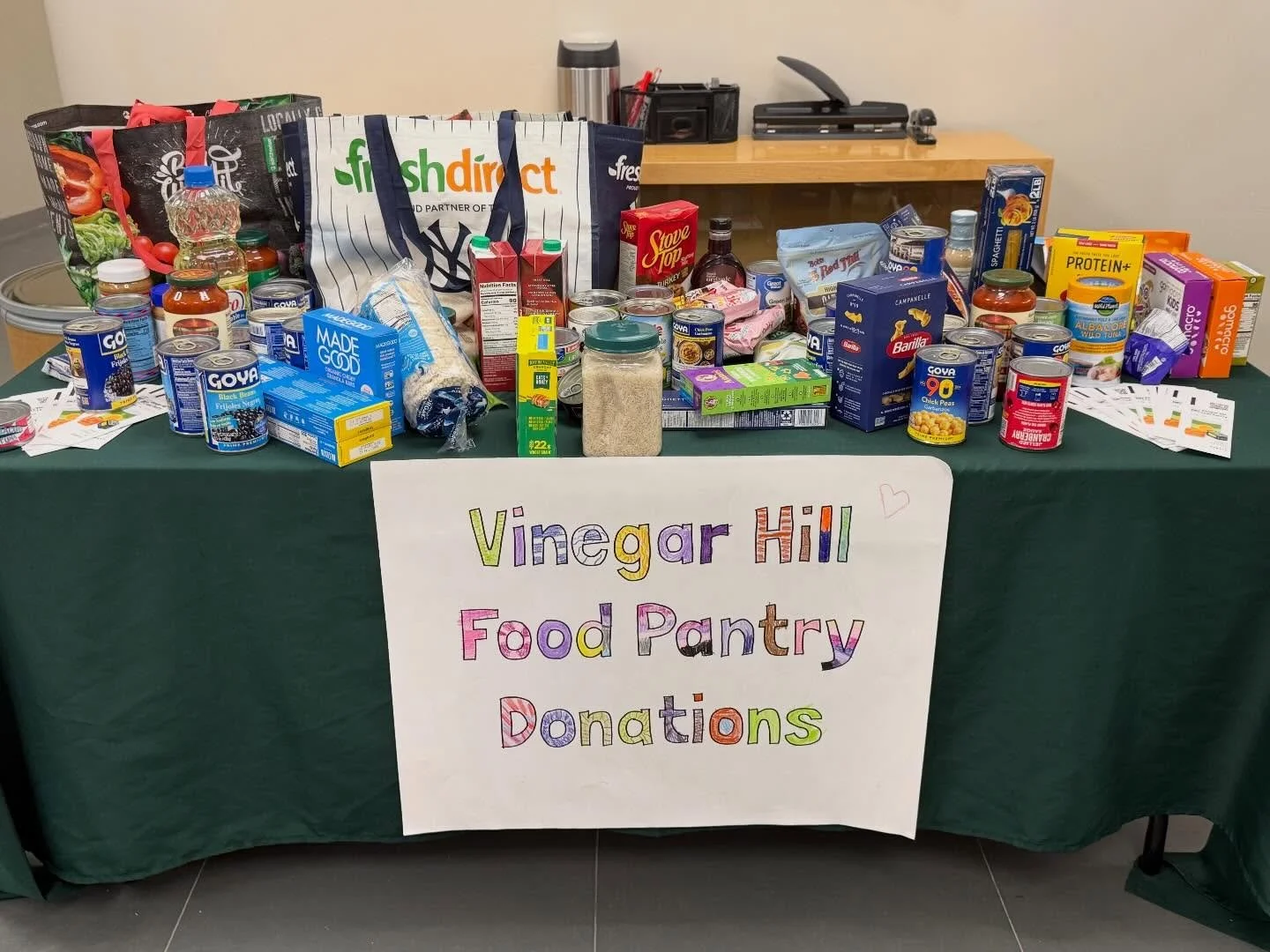 Huge thanks to this beautiful table of donations from the students at Mary McDowell Friends School! 🫶🏼
It&rsquo;s things like this from people like YOU that help us keep supporting and providing. Grab your tickets to our 6th Anniversary Benefit (li