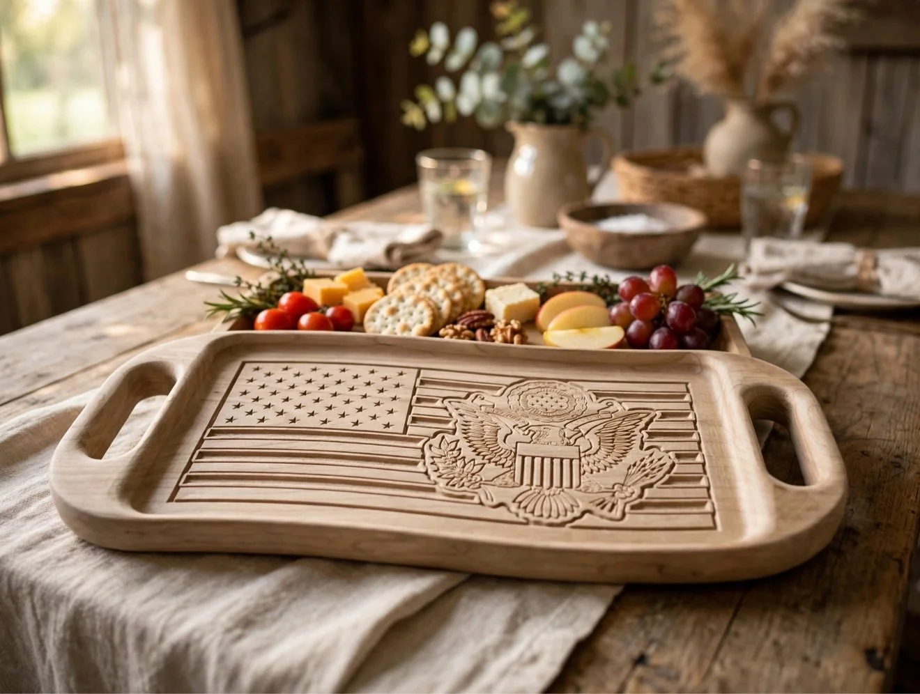 American Flag Eagle Serving Tray