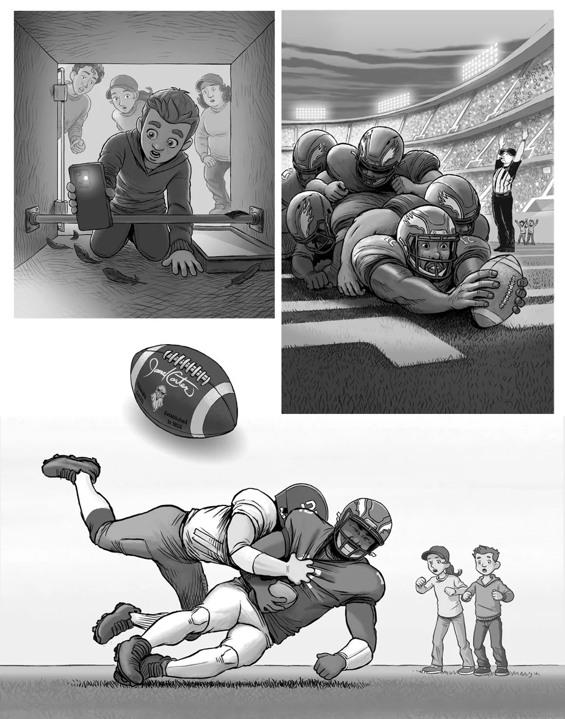 Tush Push Trouble - illustrations