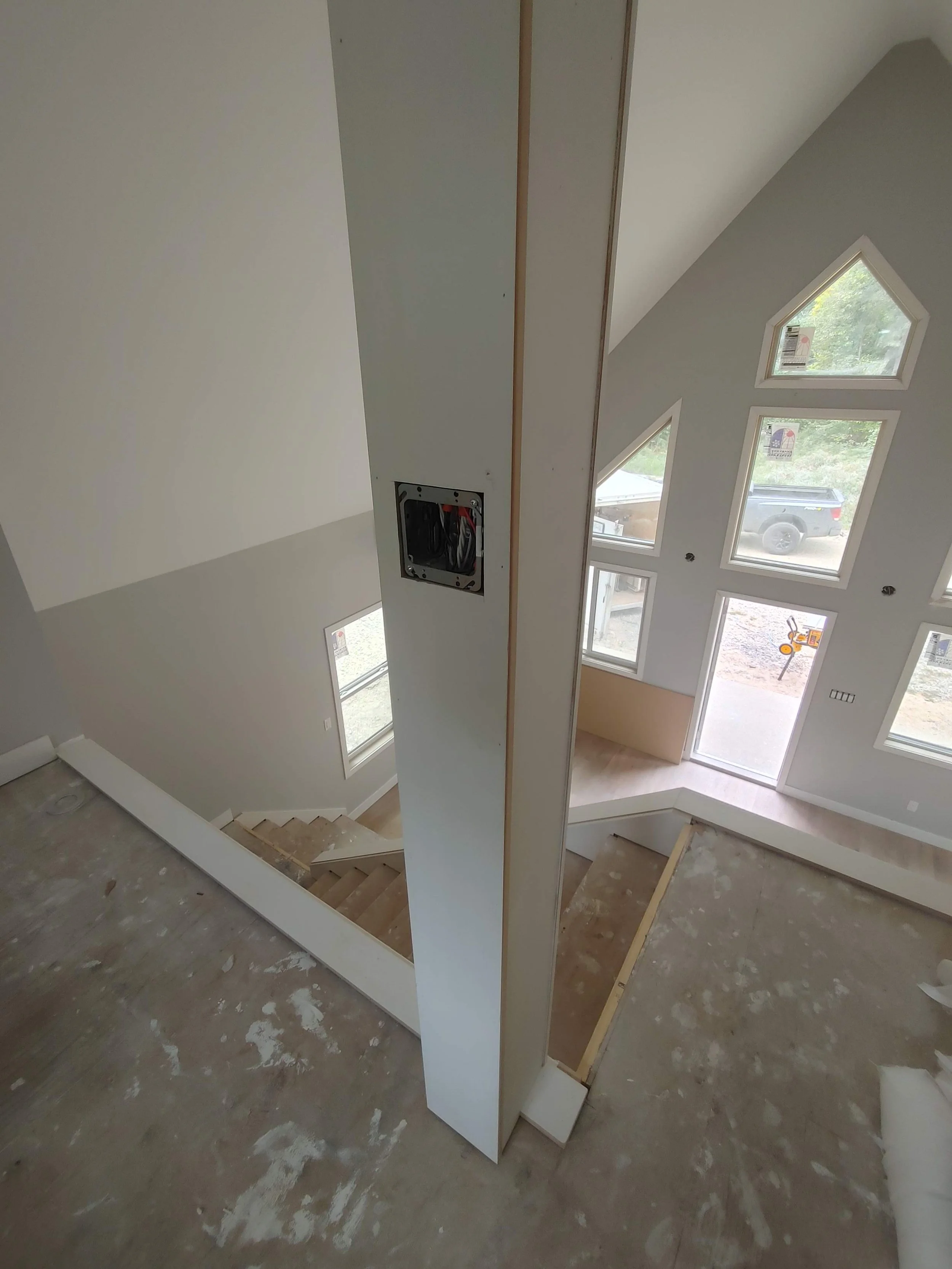 Wrapped loft post to clean things up