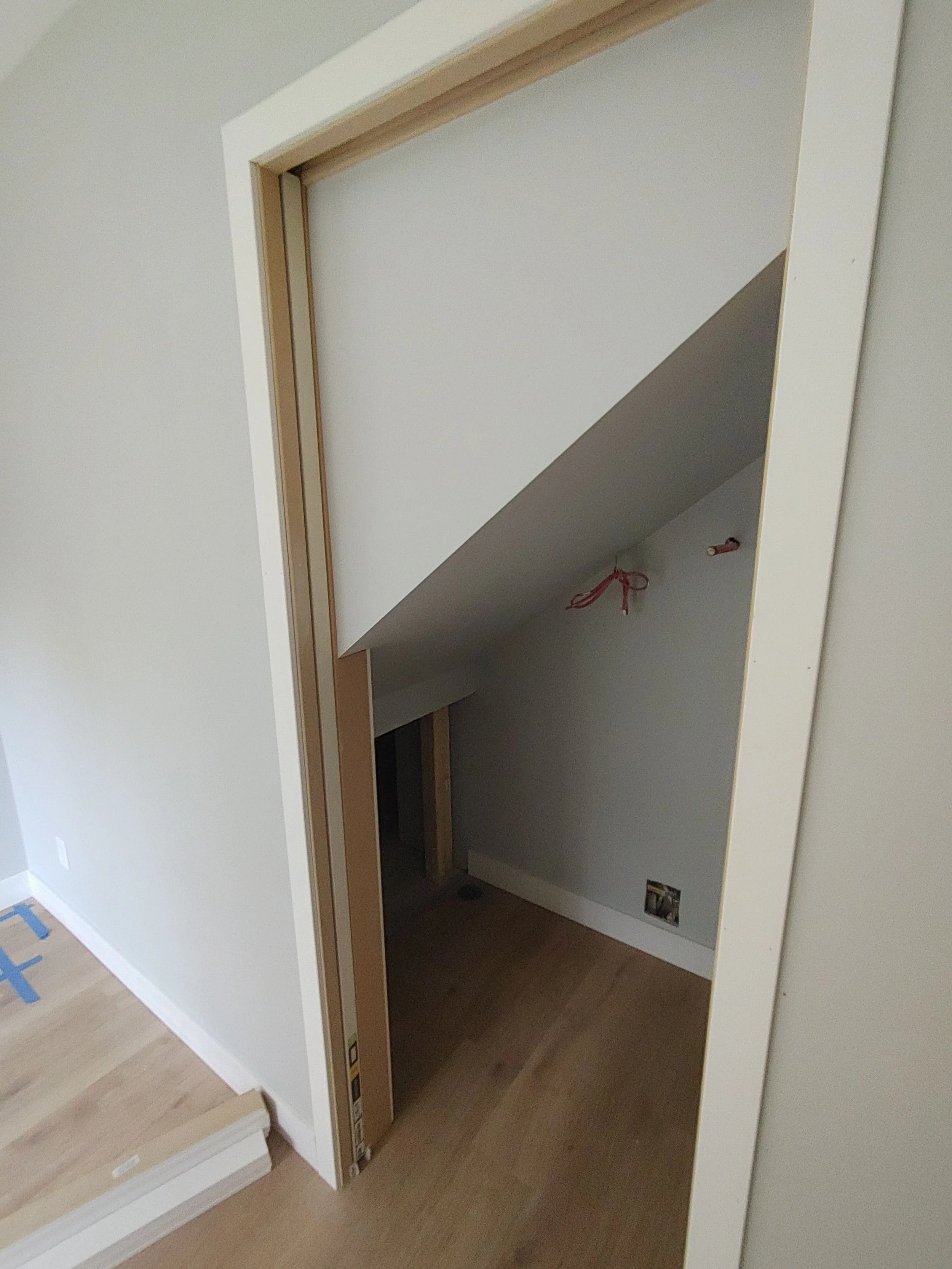 Pocket door installation in a funky opening