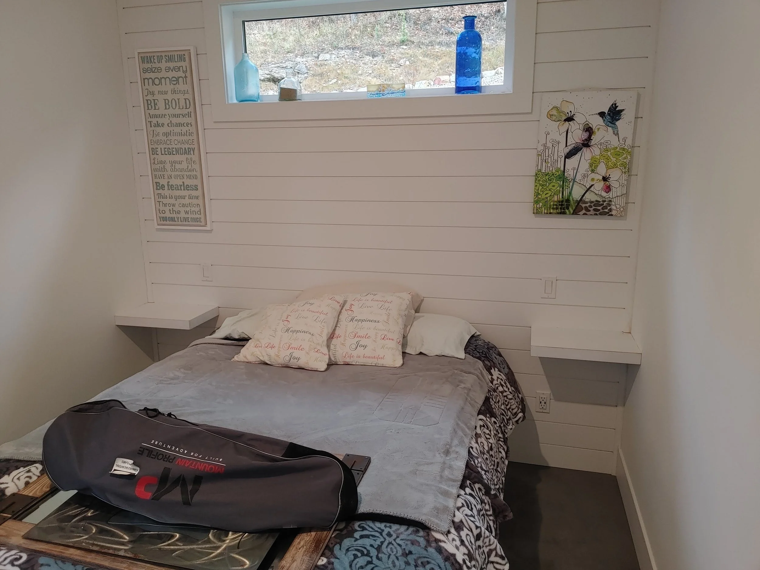 Added floating shelves