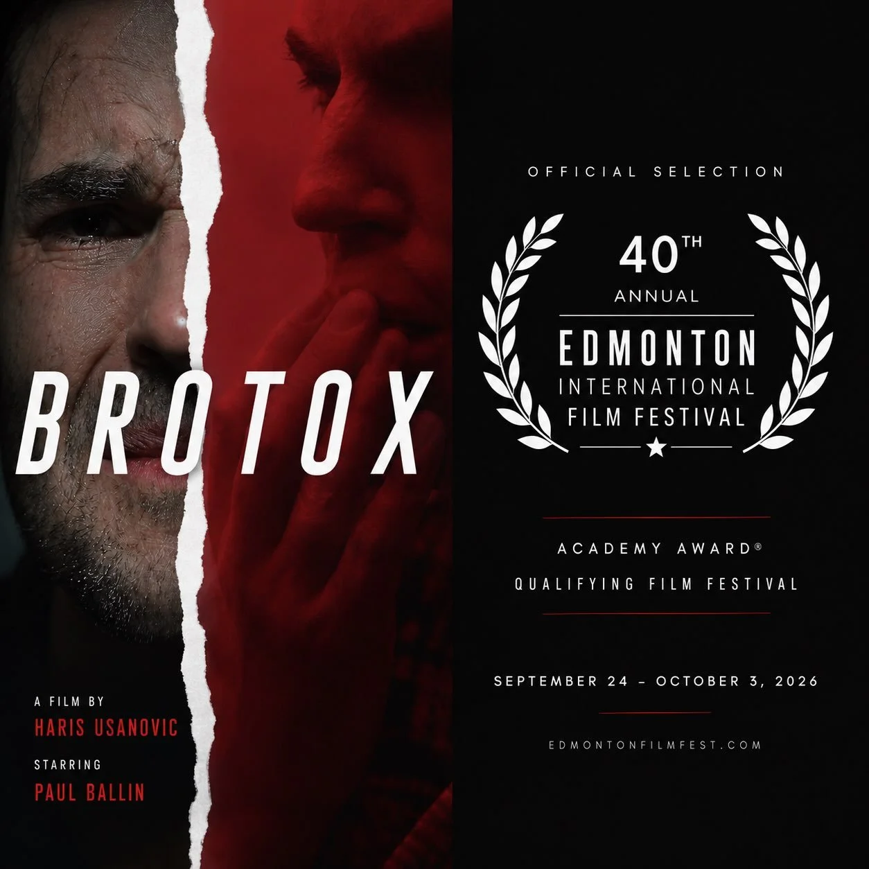 🙏🏼We&rsquo;re incredibly grateful and excited to announce that our short film BROTOX has been selected to screen at the 40th Annual Edmonton International Film Festival&mdash;an Academy Award&reg; Qualifying Film Festival.

A proud moment for the s