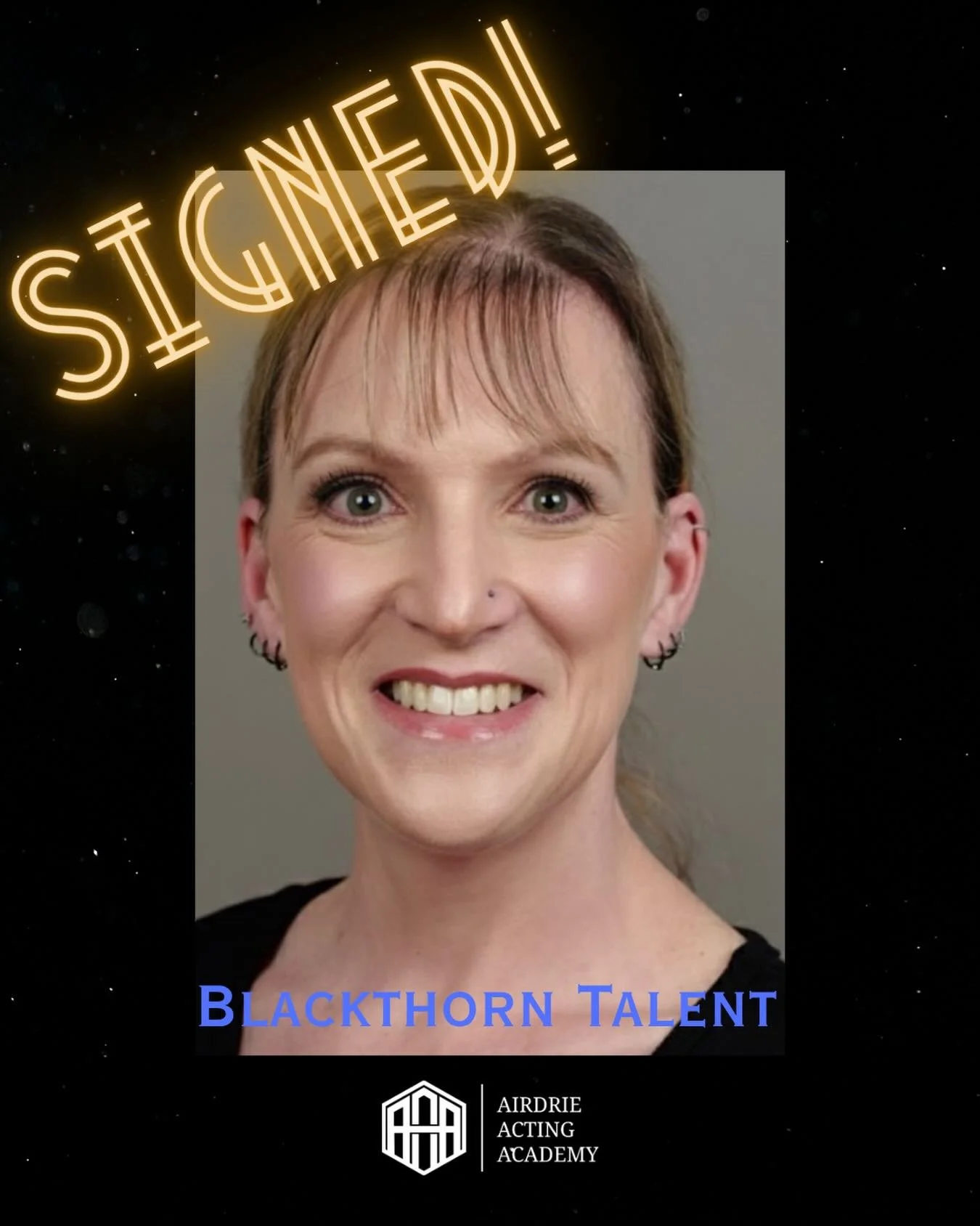 🔥 Congratulations to student @paula.sansom.yyc for signing with @blackthorntalentmanagement 👏🏼 👏🏼 👏🏼 

🎭 Paula came to the Airdrie Acting Academy with no experience or industry knowledge but a dream to succeed! 

🎥 We don&rsquo;t just teach 