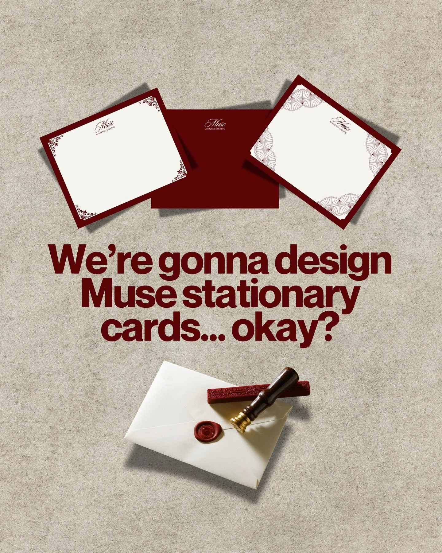 We&rsquo;re gonna design some Muse stationery cards&hellip;okay? 👀✨

I&rsquo;ve been wanting to create custom note cards so I can write more handwritten thank-you&rsquo;s to clients, and naturally, I ended up designing four different versions.

Each