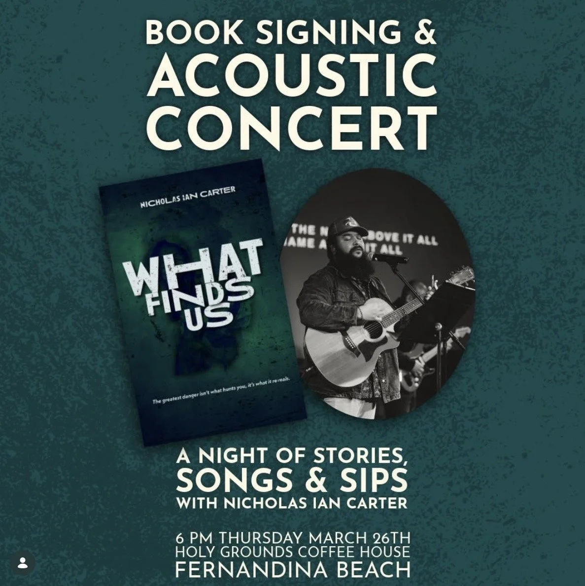 Thursday Night Special Event! Book Signing &amp; Acoustic Concert by Nicholas Ian Carter