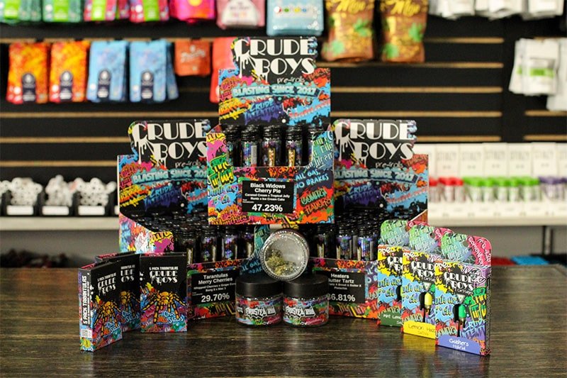 THC cartridges, flowers, and pre-roll by Crude Boys