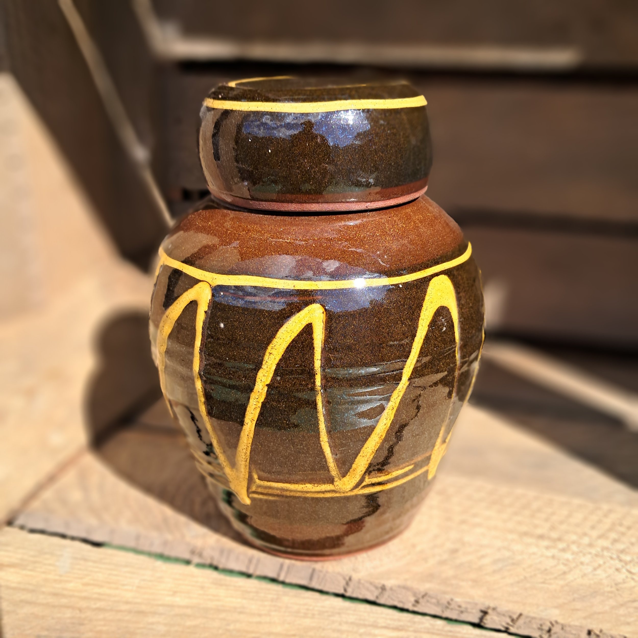 SECOND - Lidded Jar 15cm tall.