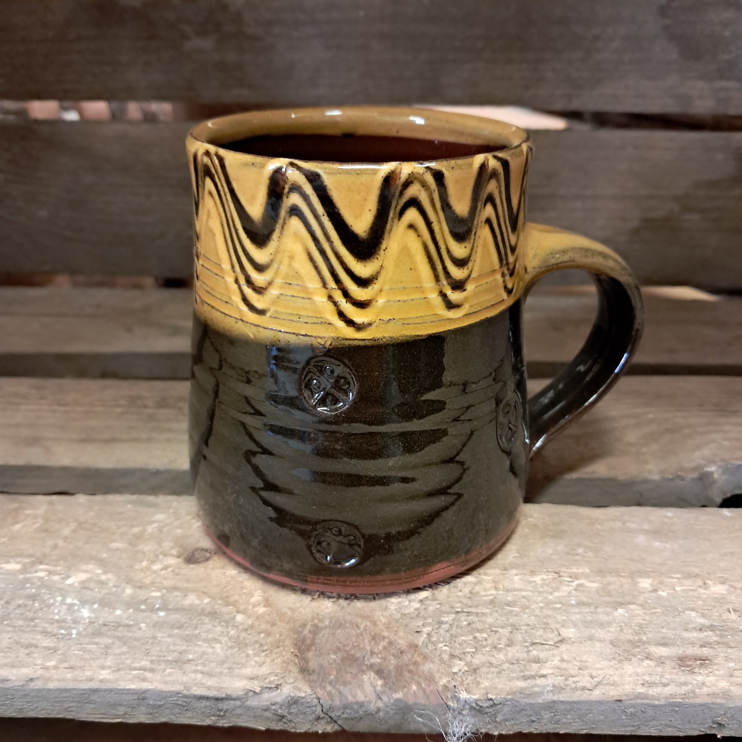 Mug Black and Amber #1 - 10cm.