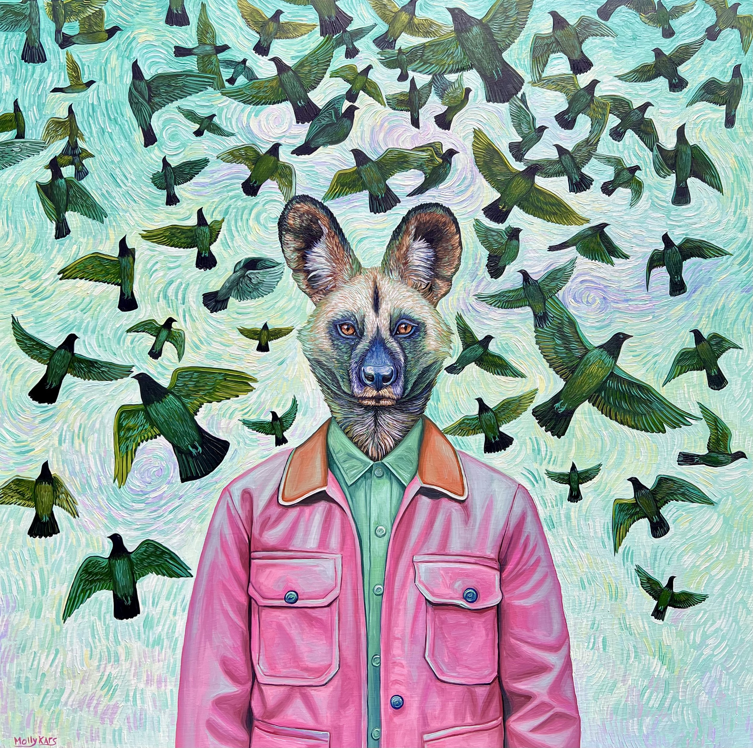 "Wild Dog in Pink Coat"