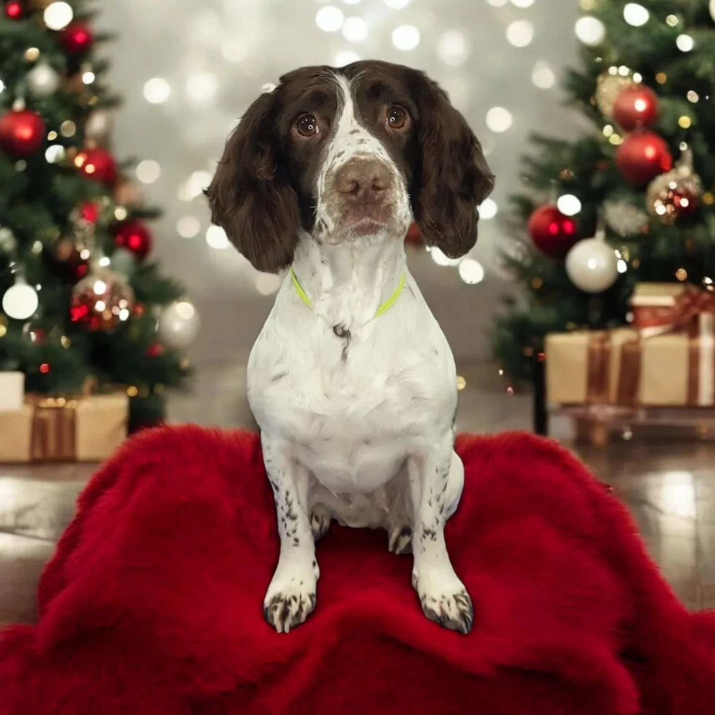 Sweet girl P I P looking festive after her groom today