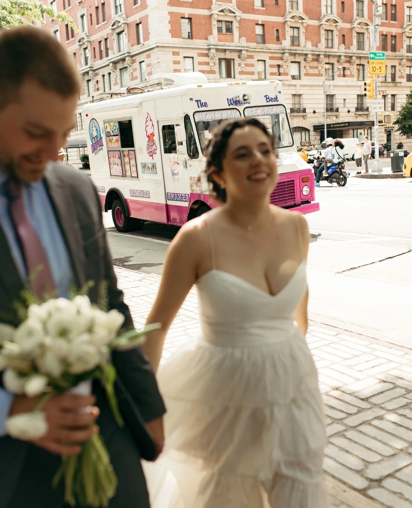 Keith &amp; Abbey's wedding had a beautiful blend of NYC-specificity meets Secret Garden aesthetic. ⁠
⁠
🚕 🍦 🏙️ 🌿 🍃✨️⁠
⁠
The city mood was felt in the crosswalks, ice cream trucks, skyscrapers and subways while the timeless garden vibes came thro