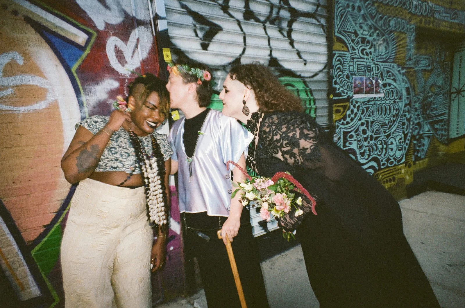 Carroll Hall Wedding for Queer Trans Triad - Brooklyn, NY - Voltaire, Robin &amp; Valentina