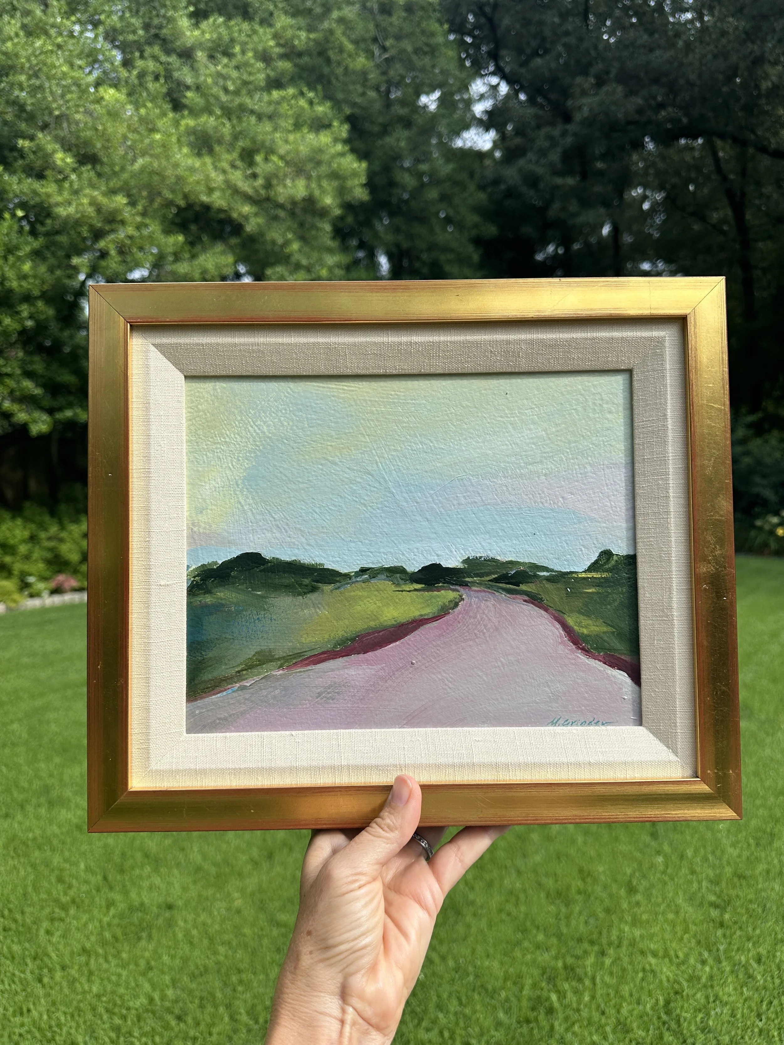 Just Around the Bend 11x13 acrylic 2026 framed $800 (2).JPG