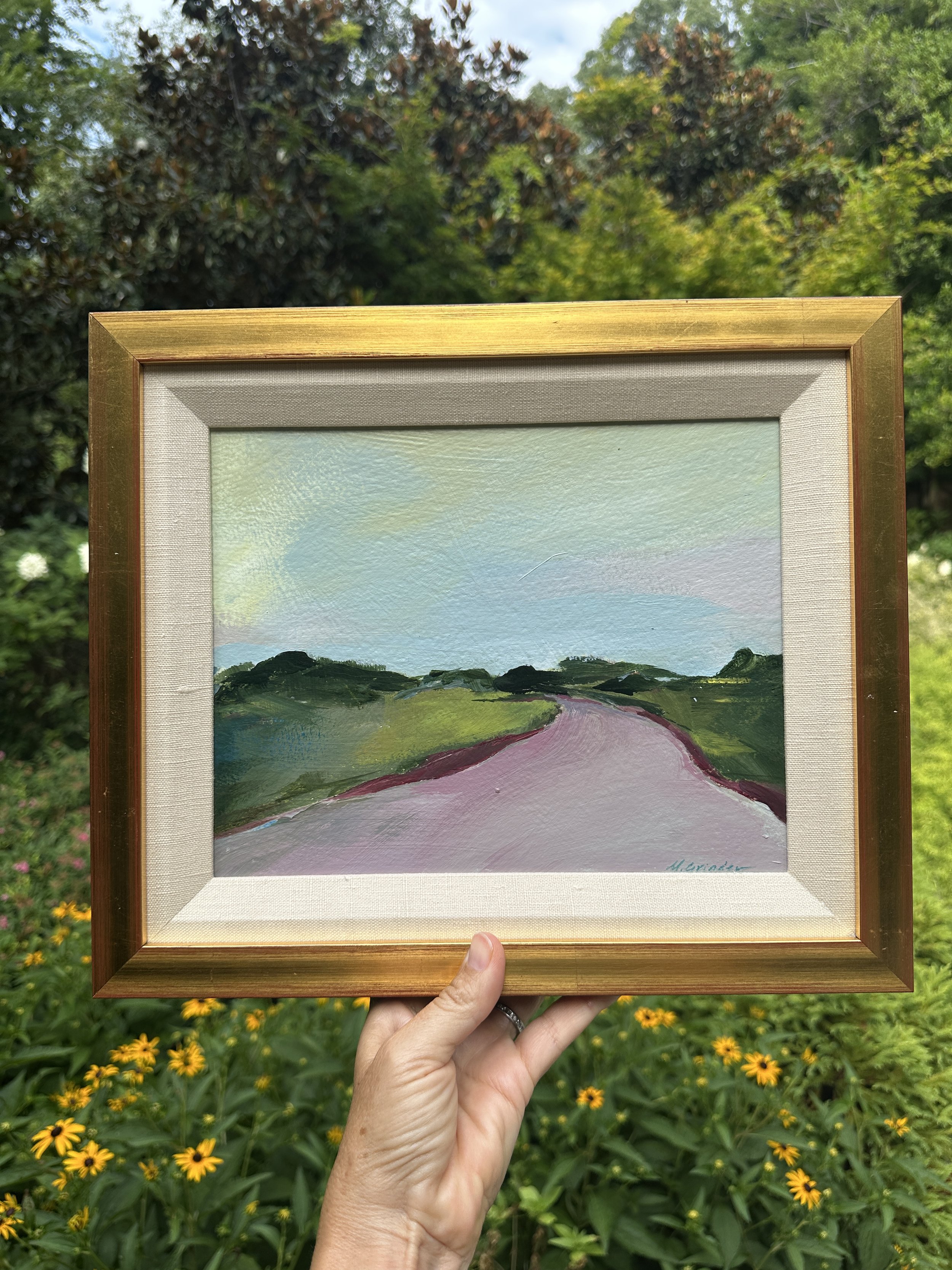 Just Around the Bend 11x13 acrylic 2026 framed $800 (3).JPG