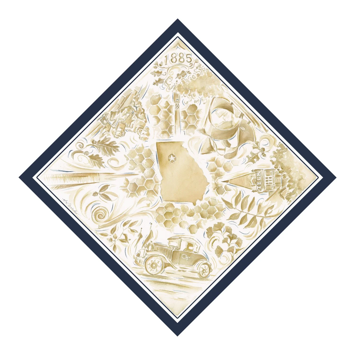 Georgia Tech Pocket Square