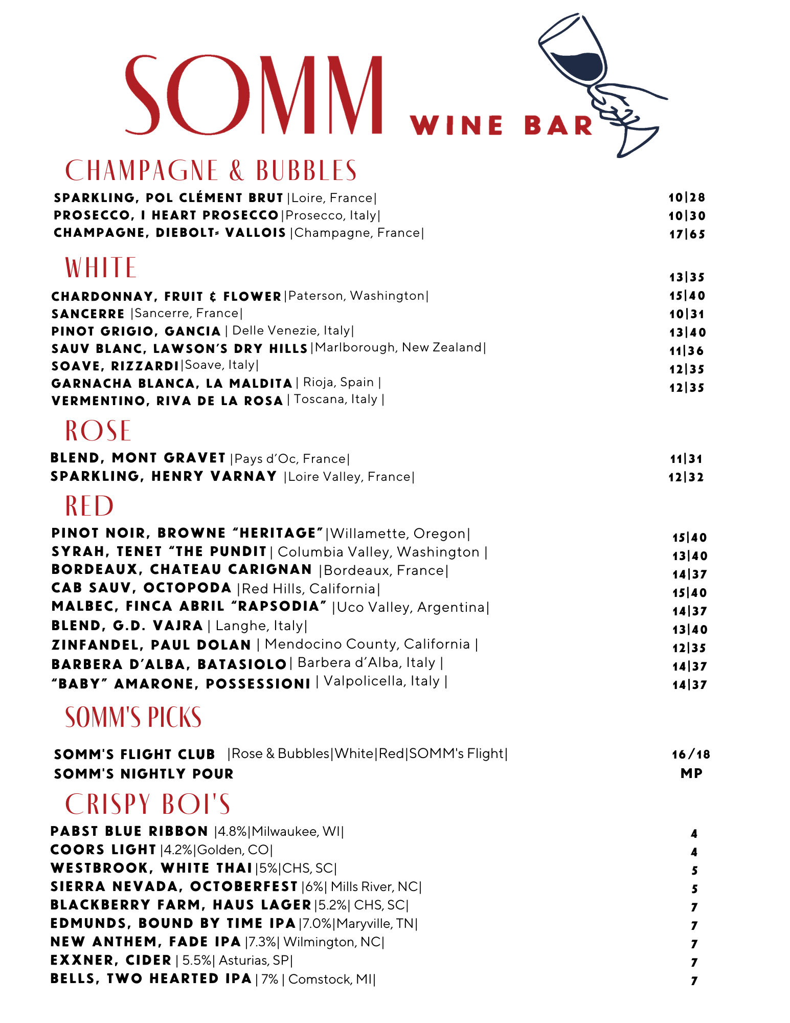 Wine — SOMM Wine Bar