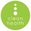 Green circular logo with white dots and the words 'clean health' inside.