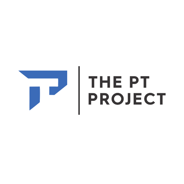 Logo for The PT Project featuring a stylized blue 'P' and black text.