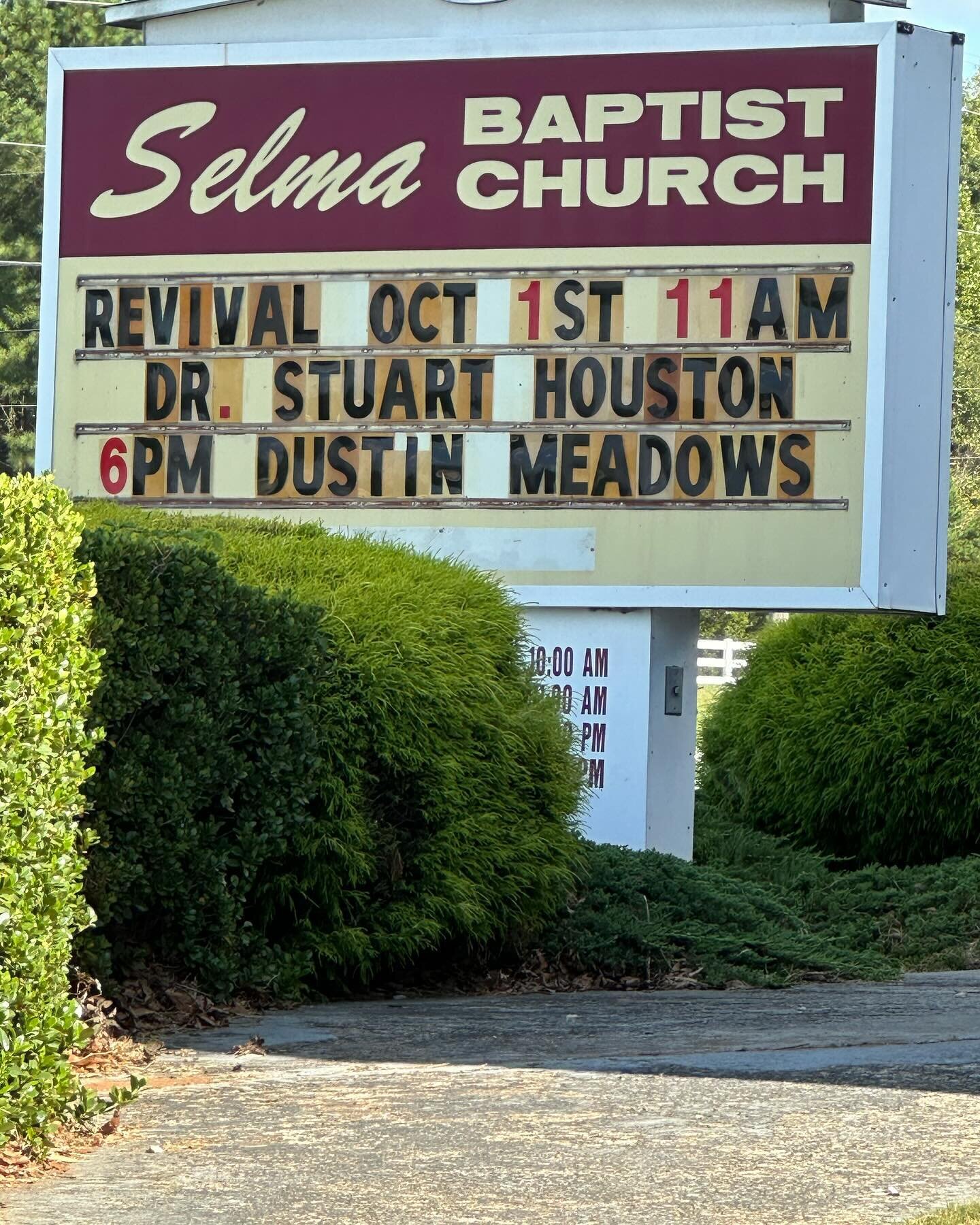 Had such a great time tonight leading worship at Selma Baptist Church. They were very gracious hosts, and it was a sweet service. Next stop, Windy Gap (October 4-7)