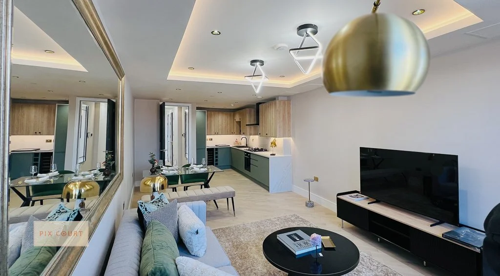 A Distinct Open-Plan Kitchen-Living Room