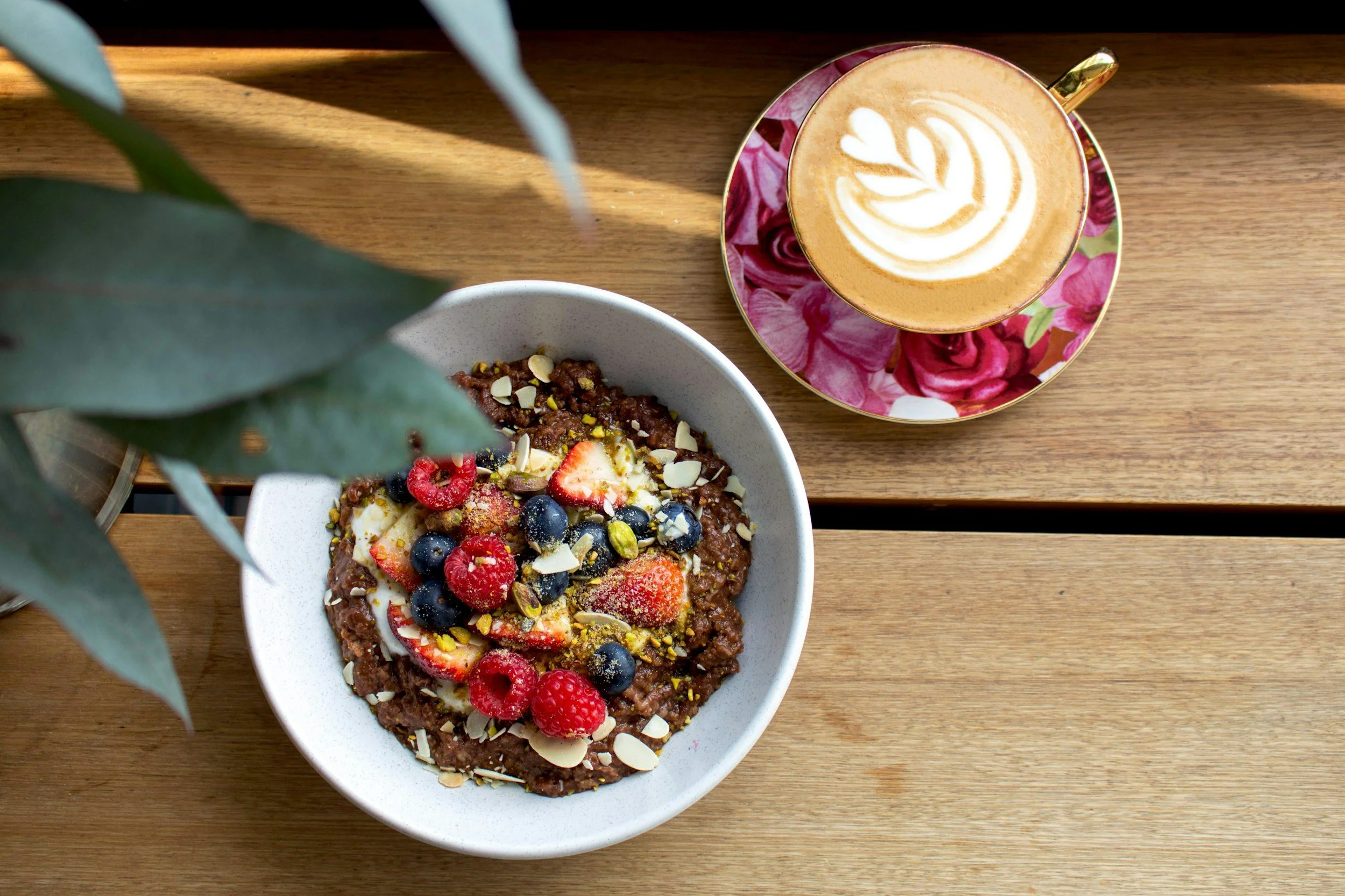 Brunch and coffee at an independent café, typical of the café scene in Highams Park