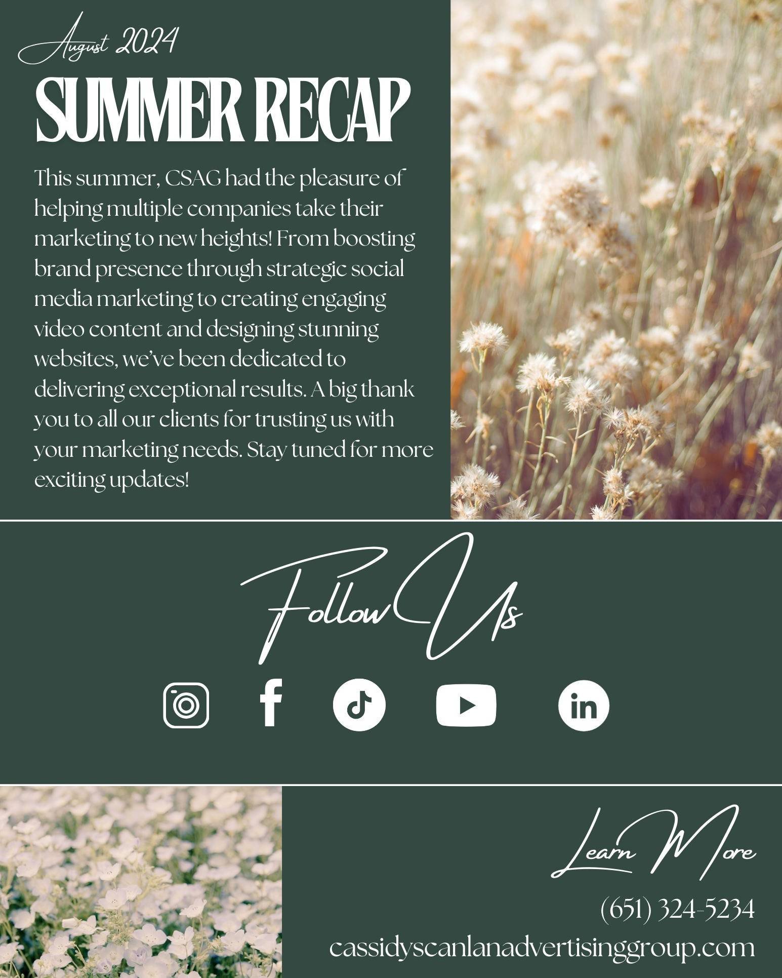 As summer winds down, it&rsquo;s not too late to boost your marketing! Contact CSAG today to take your strategy to the next level.

#SummerMarketing #BoostYourBrand #CSAG #MarketingExperts #EndOfSummer #ElevateYourMarketing #MarketingStrategy #Contac
