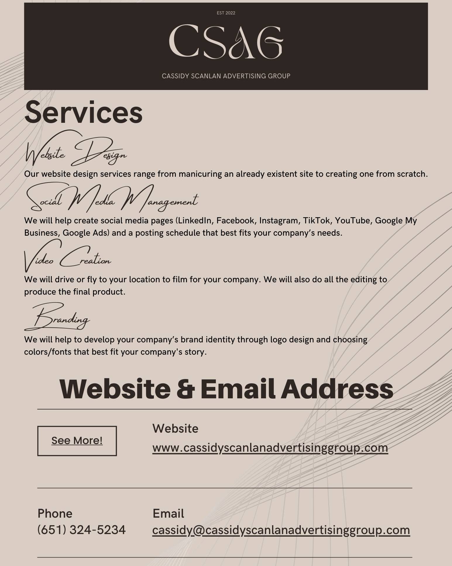 CSAG is your new marketing specialist, give us a call today at (651) 324-5234! 

#MarketingSolutions #CustomMarketing #CSAG #BusinessGrowth #TailoredStrategies #MarketingExperts