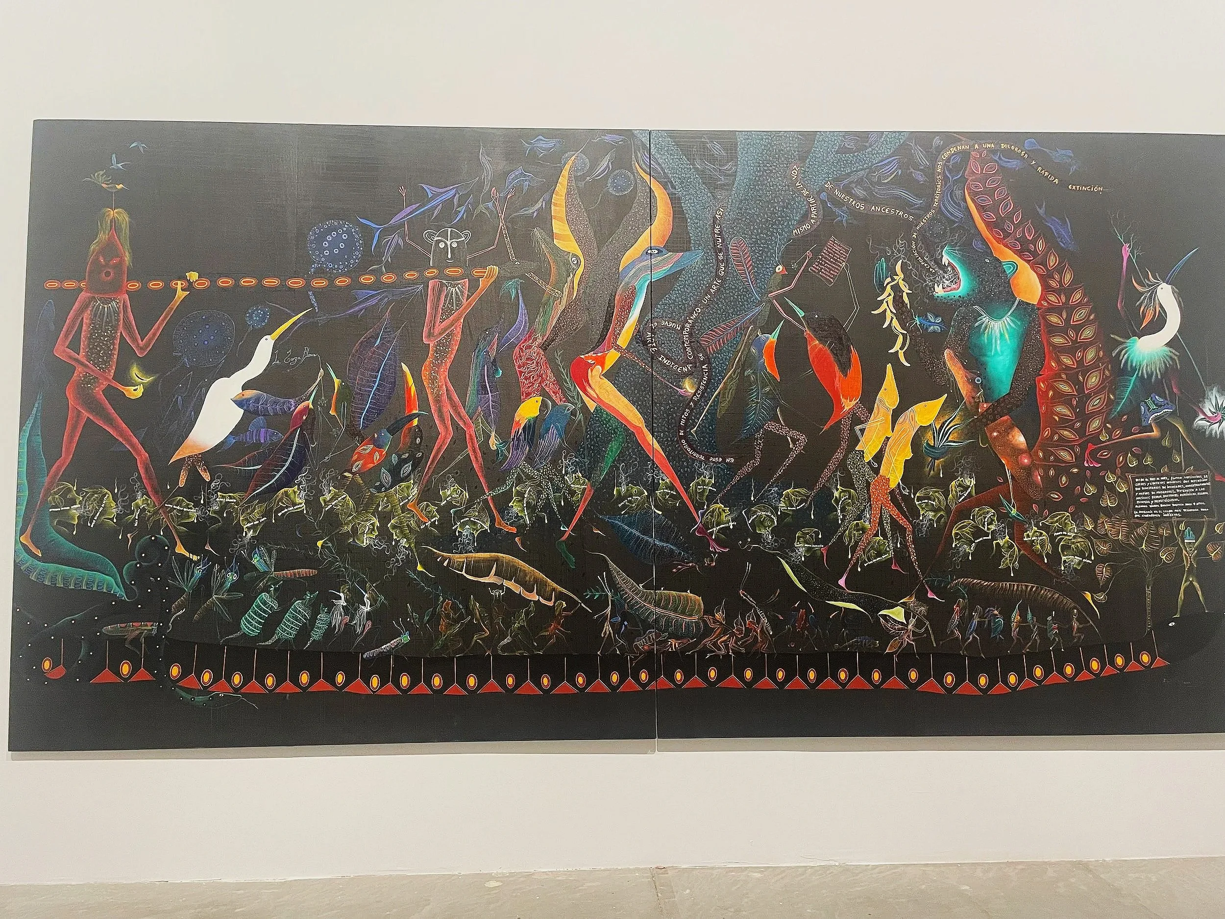 Rember Yahuarcani from Peru!!!
When art is storytelling! We went around the whole art show but had to go back to admire this magic surreal storytelling.